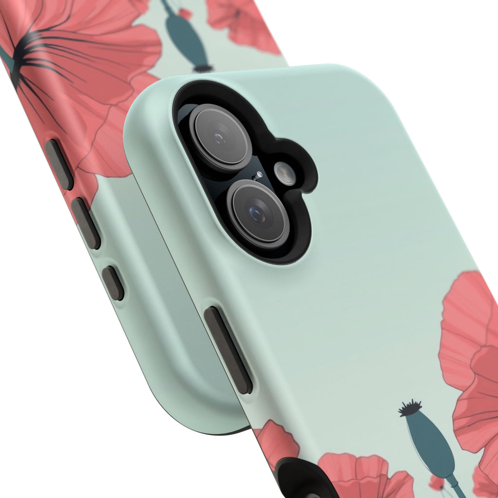 iPhone Mint And Blush Poppy Field Bold Modern Everyday Snap Case · iPhone Case