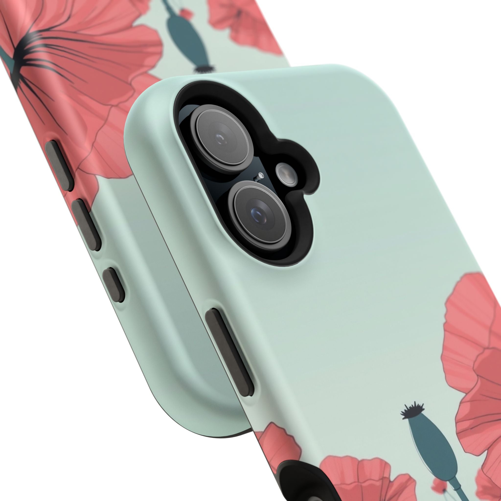iPhone Mint And Blush Poppy Field Bold Modern Everyday Snap Case · iPhone Case