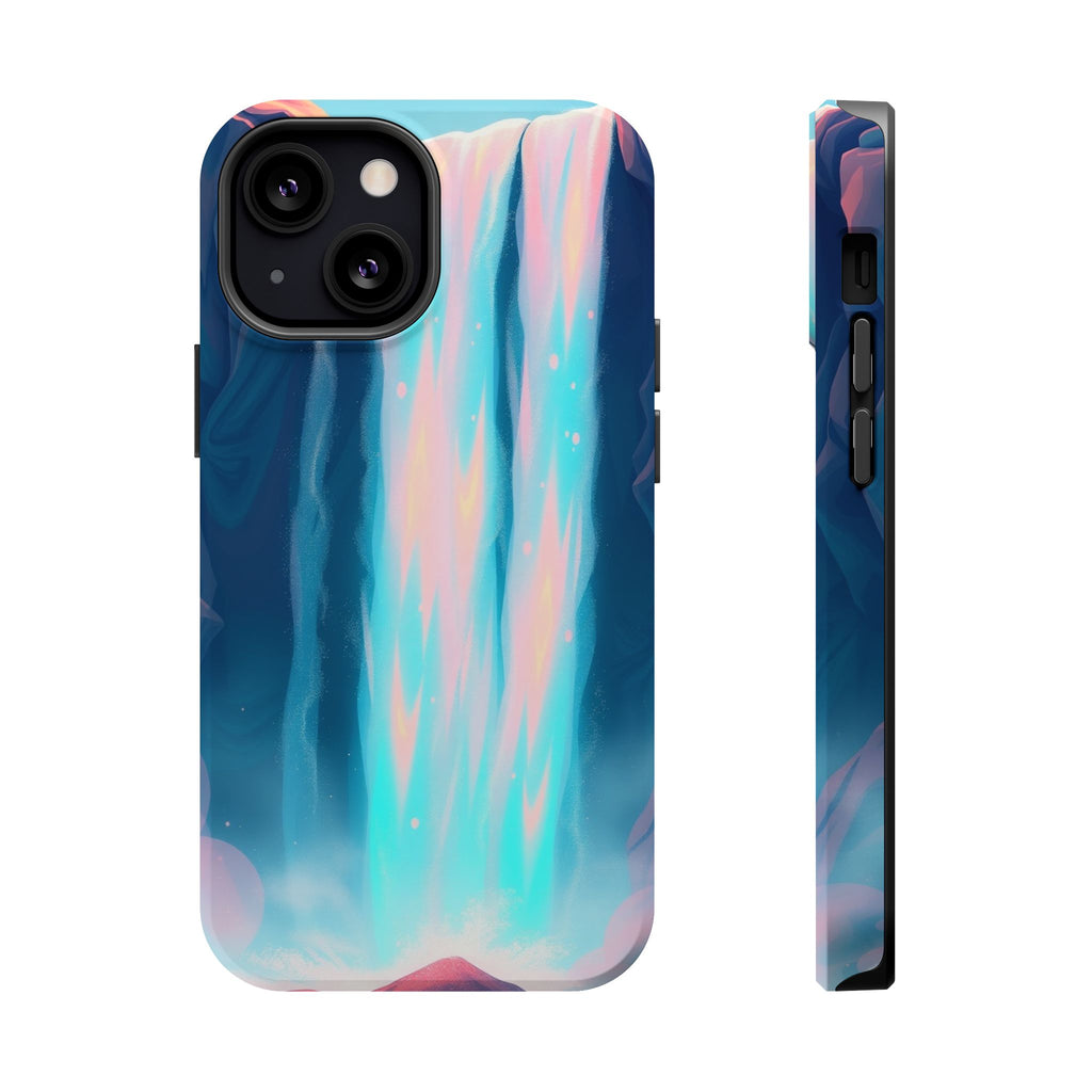 iPhone Teal And Coral Waterfall Mist Slim Everyday Designer Case · iPhone Case