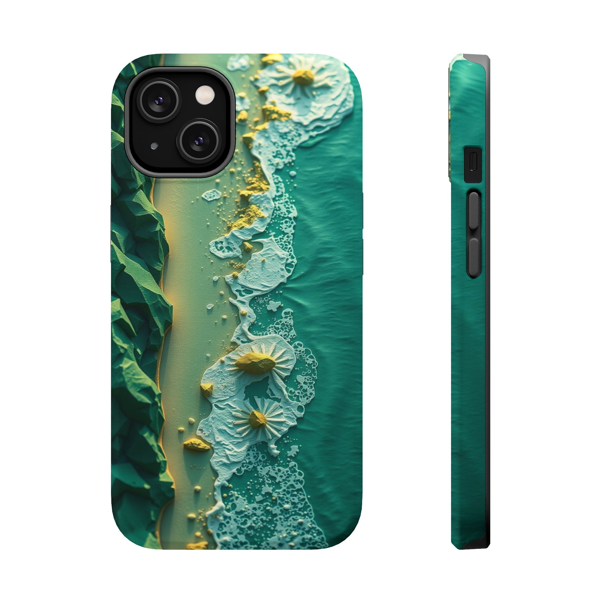 iPhone Emerald Green And Gold Shoreline Aerial Soft iPhone Finish · iPhone Case