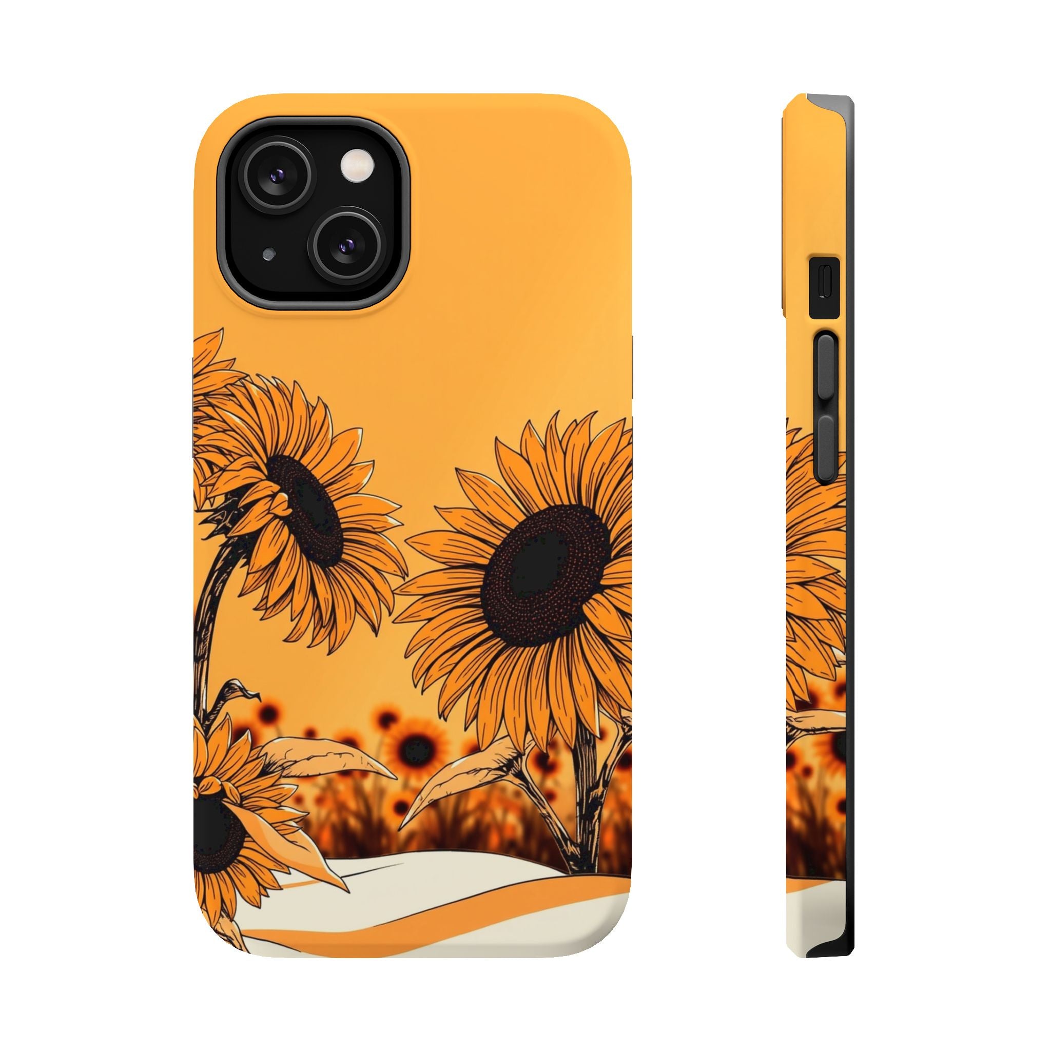 iPhone Burnt Orange And Sand Sunflower Pop Slim iPhone Everyday · iPhone Case