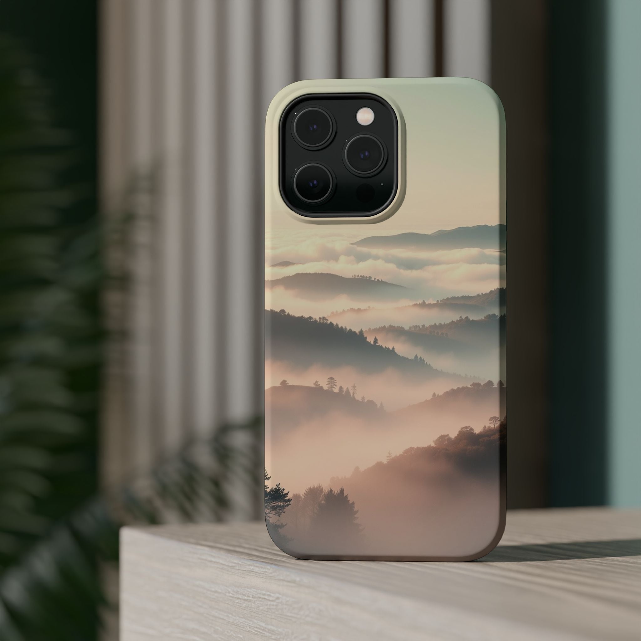 iPhone Mint And Blush Fog Rolling Over Hills Slim iPhone Everyday · iPhone Case
