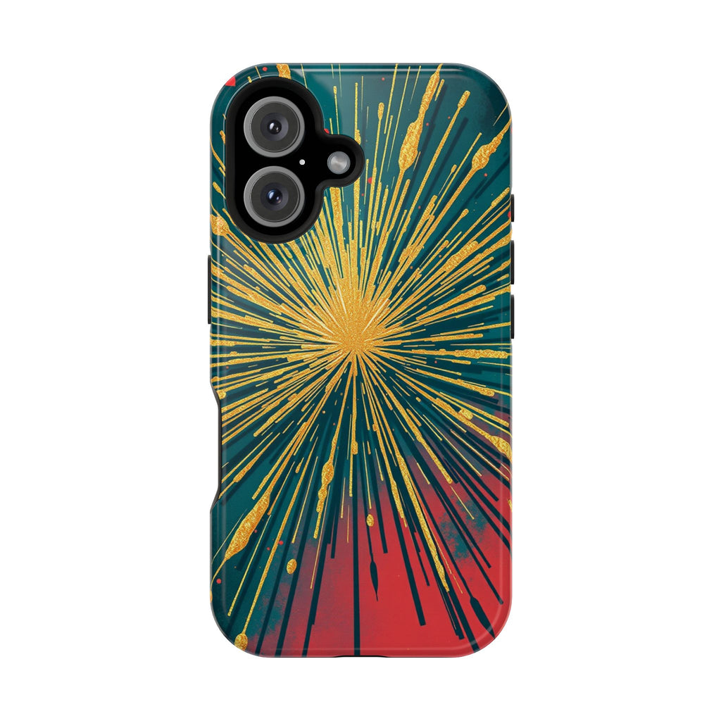 iPhone Gold Foil Burst Dark Gothic Ink Slim Everyday Designer Case · iPhone Case