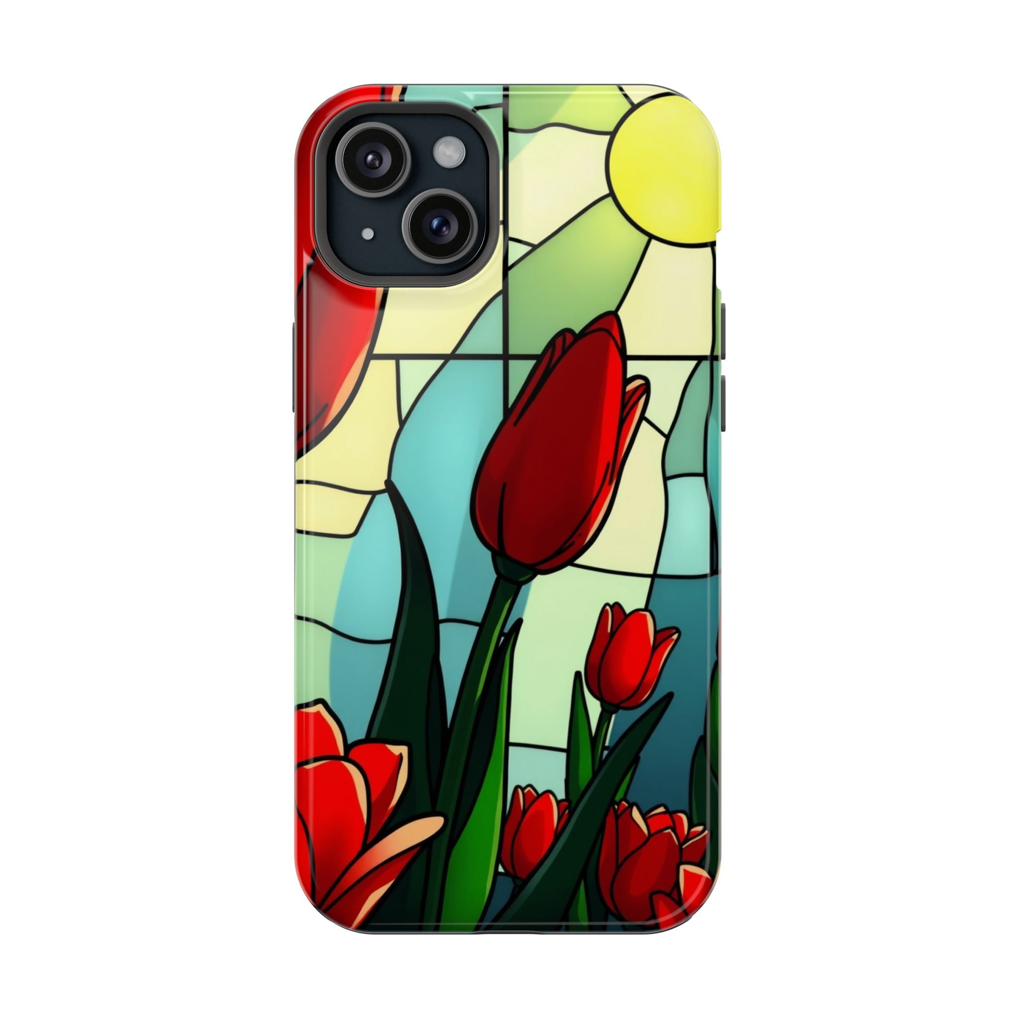iPhone Tulip Row Stained Glass Slim Everyday Designer Case · iPhone Case