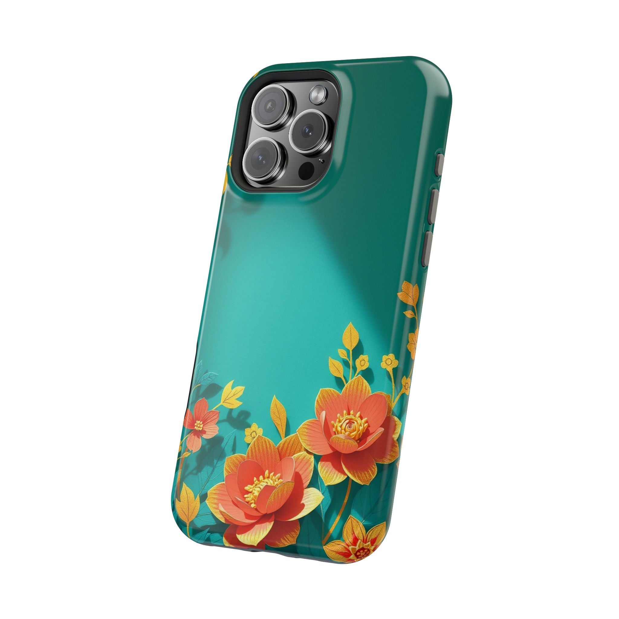 iPhone Floral Gold Foil Paper Cut Art Slim Everyday Designer Case · iPhone Case