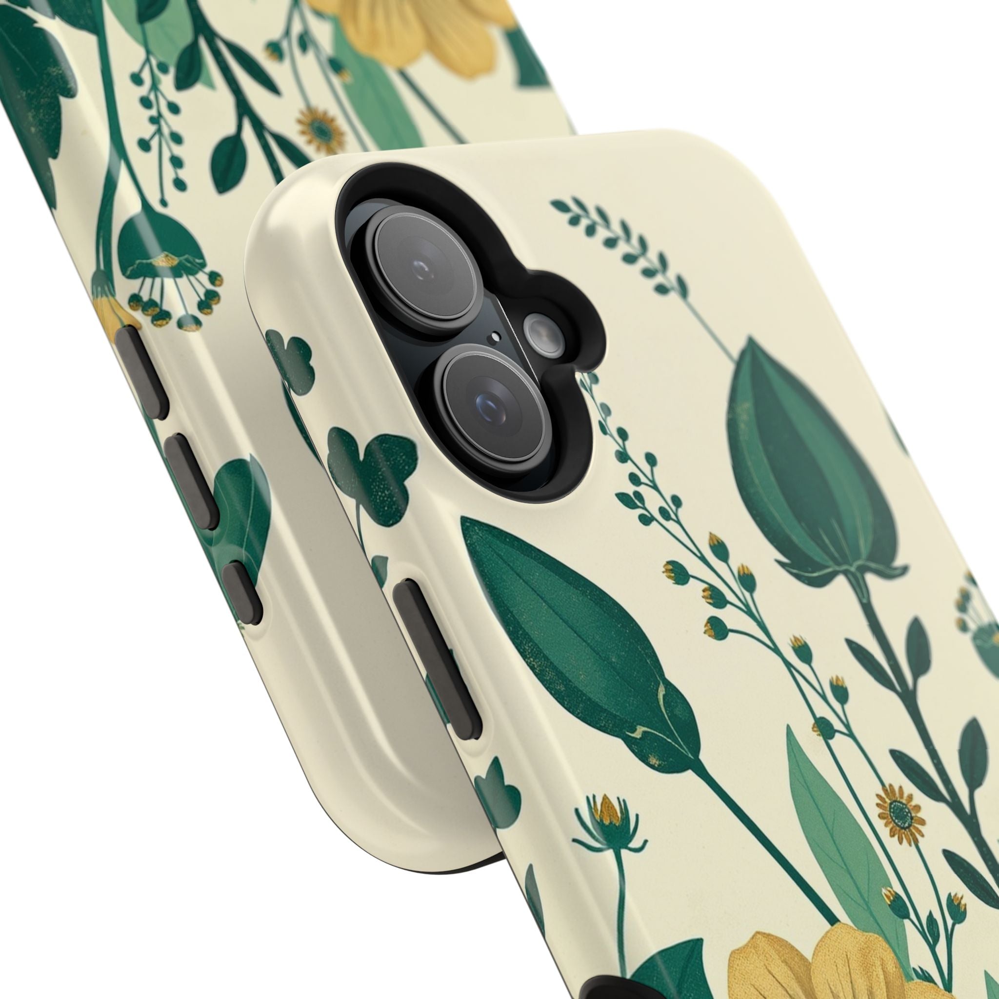 iPhone Emerald Green And Gold Pressed Botanicals Clean iPhone Minimal · iPhone C