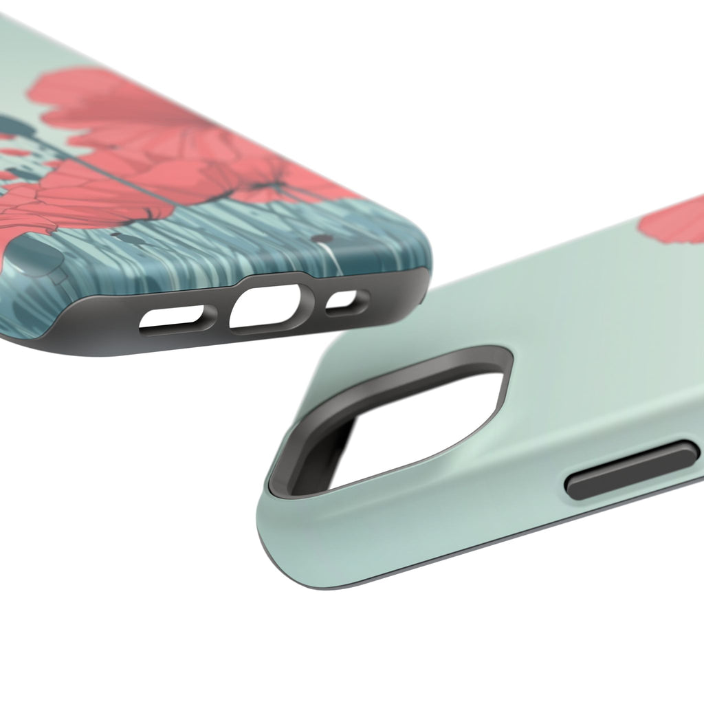 iPhone Mint And Blush Poppy Field Bold Modern Everyday Snap Case · iPhone Case