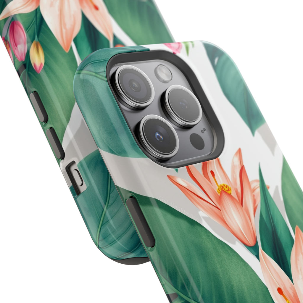 iPhone Tropical Bloom Sage And Ivory Slim Snap Case Gal · iPhone Case