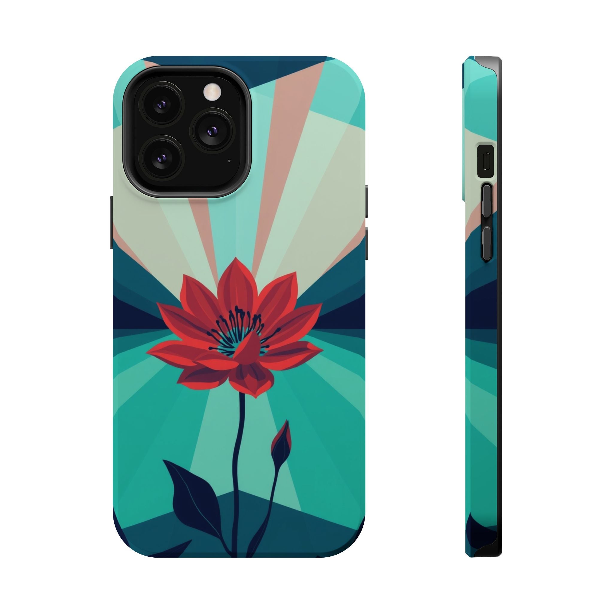 iPhone Teal And Coral Night Bloomer Slim Everyday Designer Case · iPhone Case