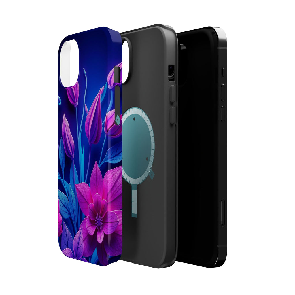 iPhone Neon Floral Paper Cut Art Bold Modern Everyday Snap Case · iPhone Case