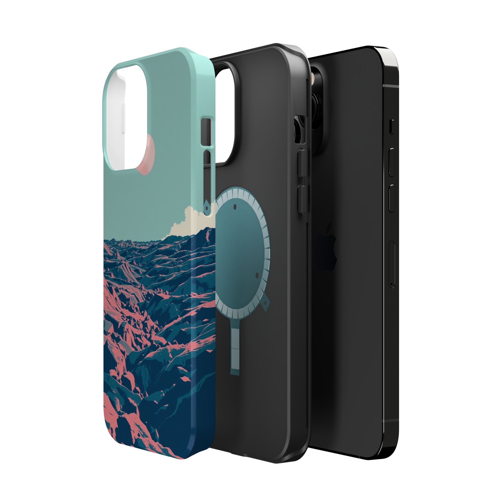 iPhone Mint And Blush Lava Field Bold Modern Everyday Snap Case · iPhone Case