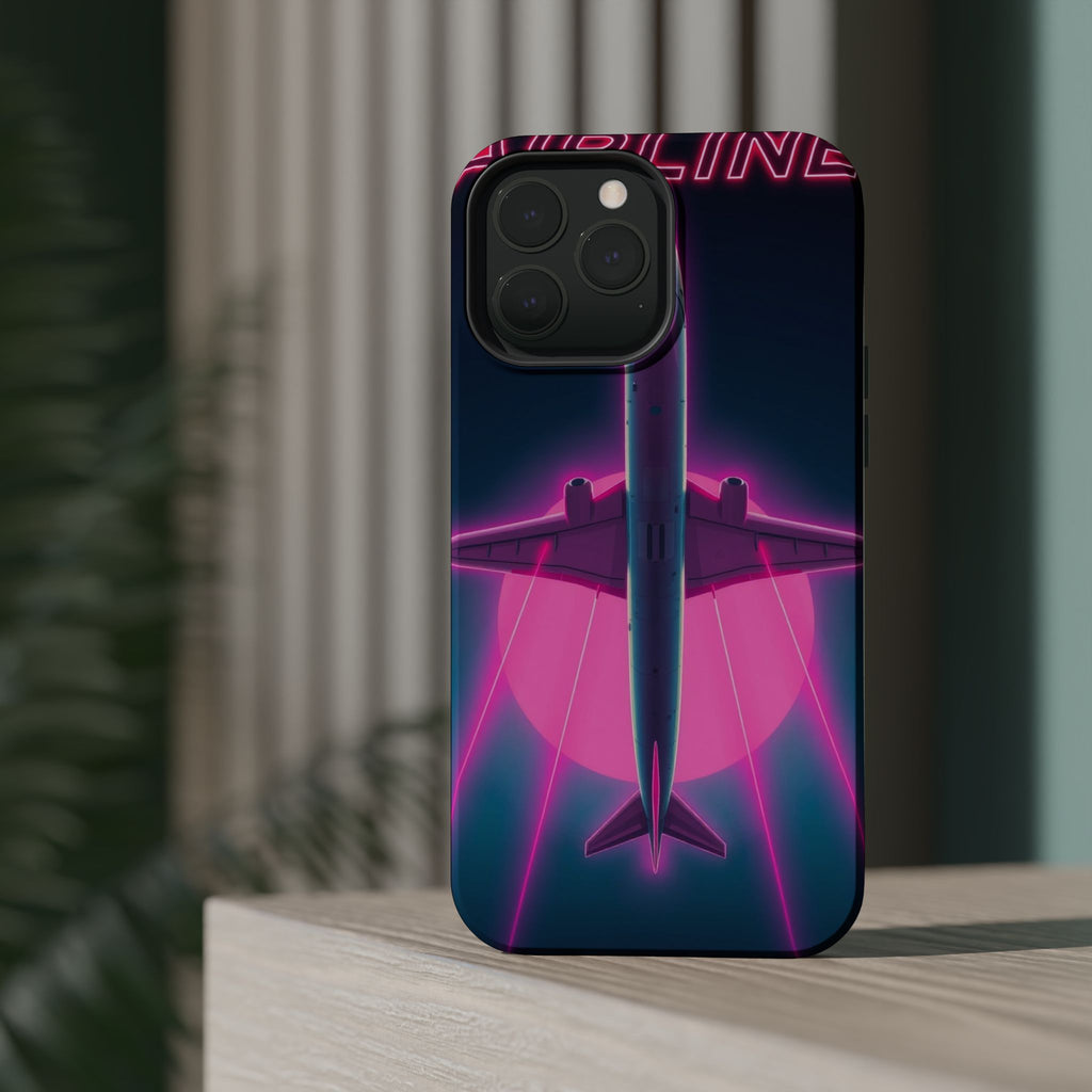 iPhone Cyan And Magenta Retro Airline Poster Slim Everyday Designer Case · iPhon
