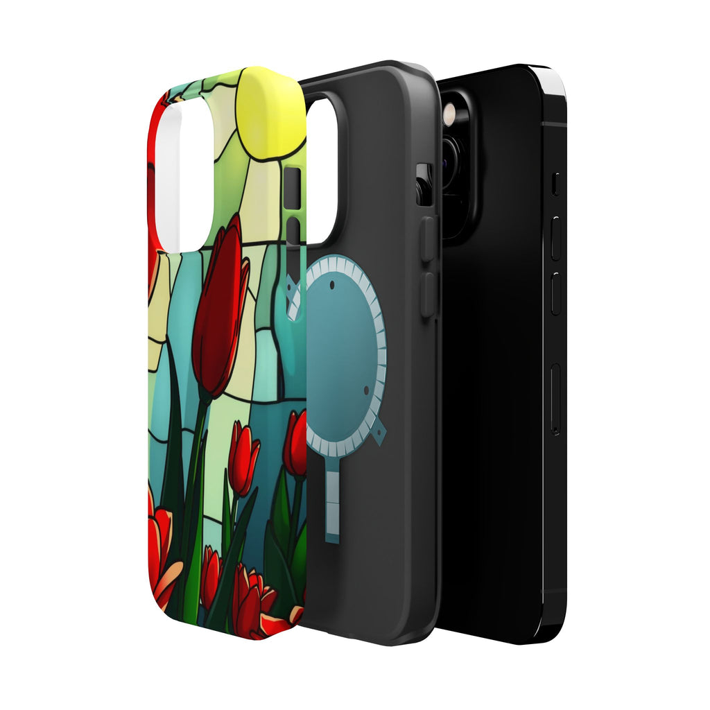 iPhone Tulip Row Stained Glass Slim Everyday Designer Case · iPhone Case