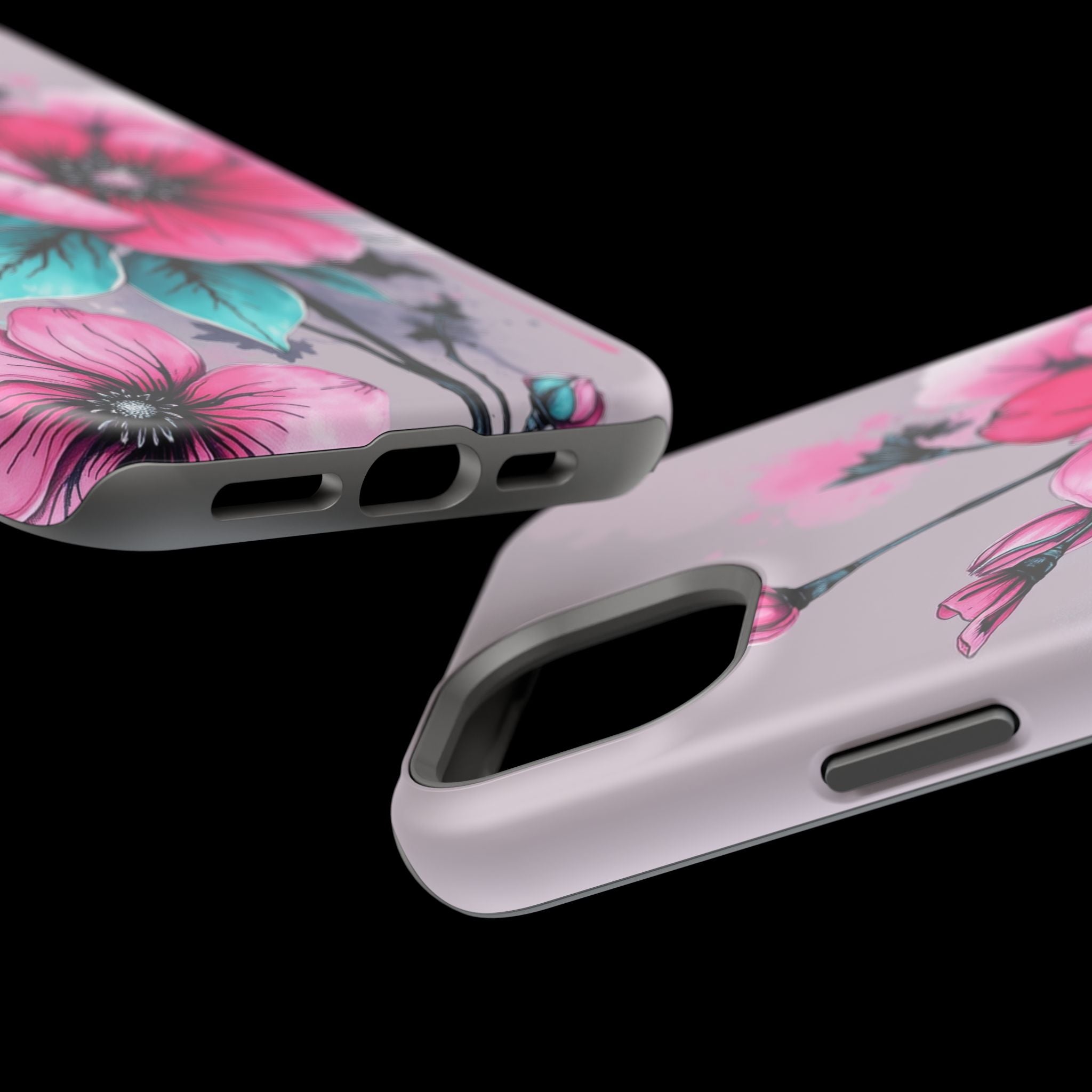 iPhone Mint And Blush Floral Ink Wash Slim Everyday Designer Case · iPhone Case