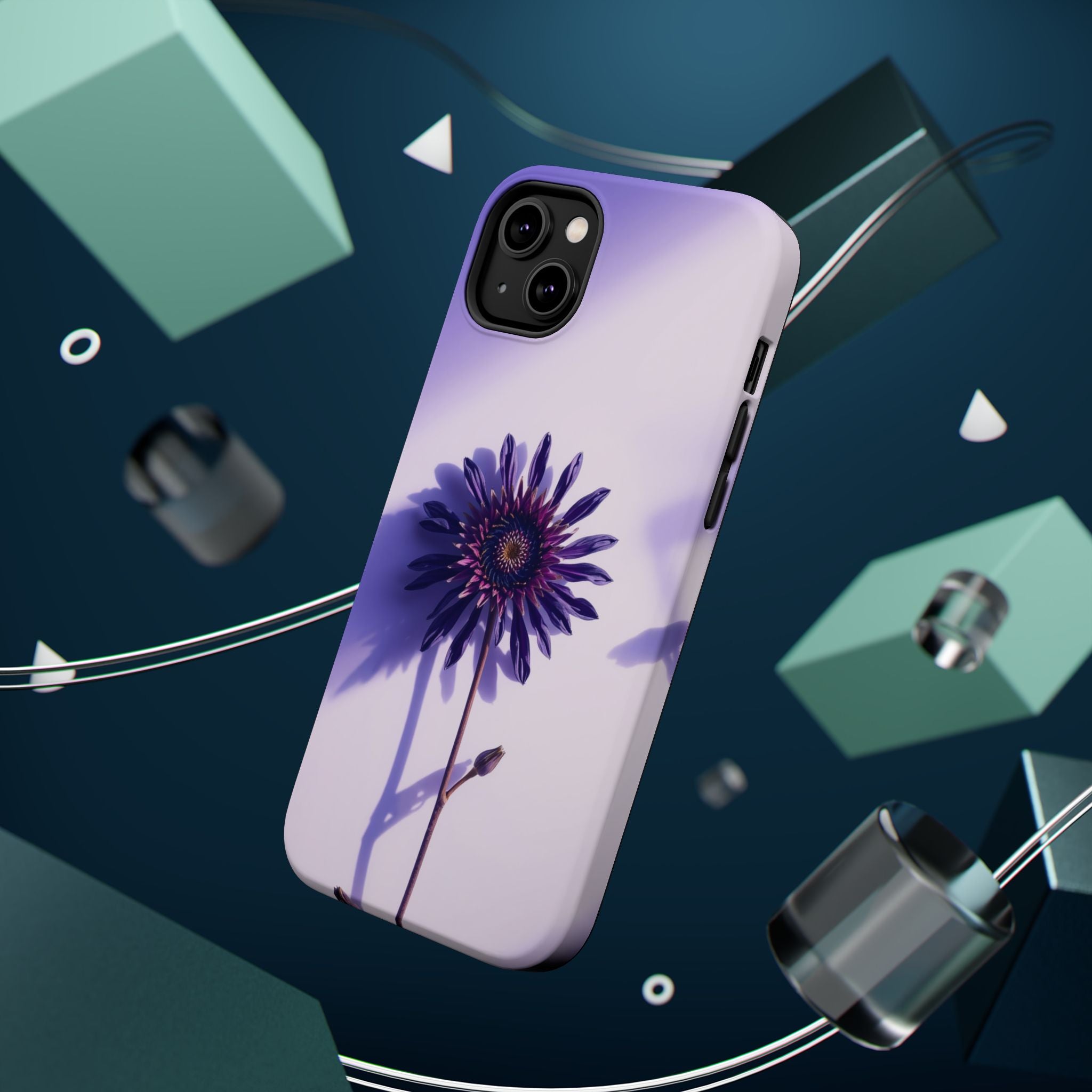 iPhone Indigo And Violet Dried Flower Flat Lay Soft iPhone Finish · iPhone Case