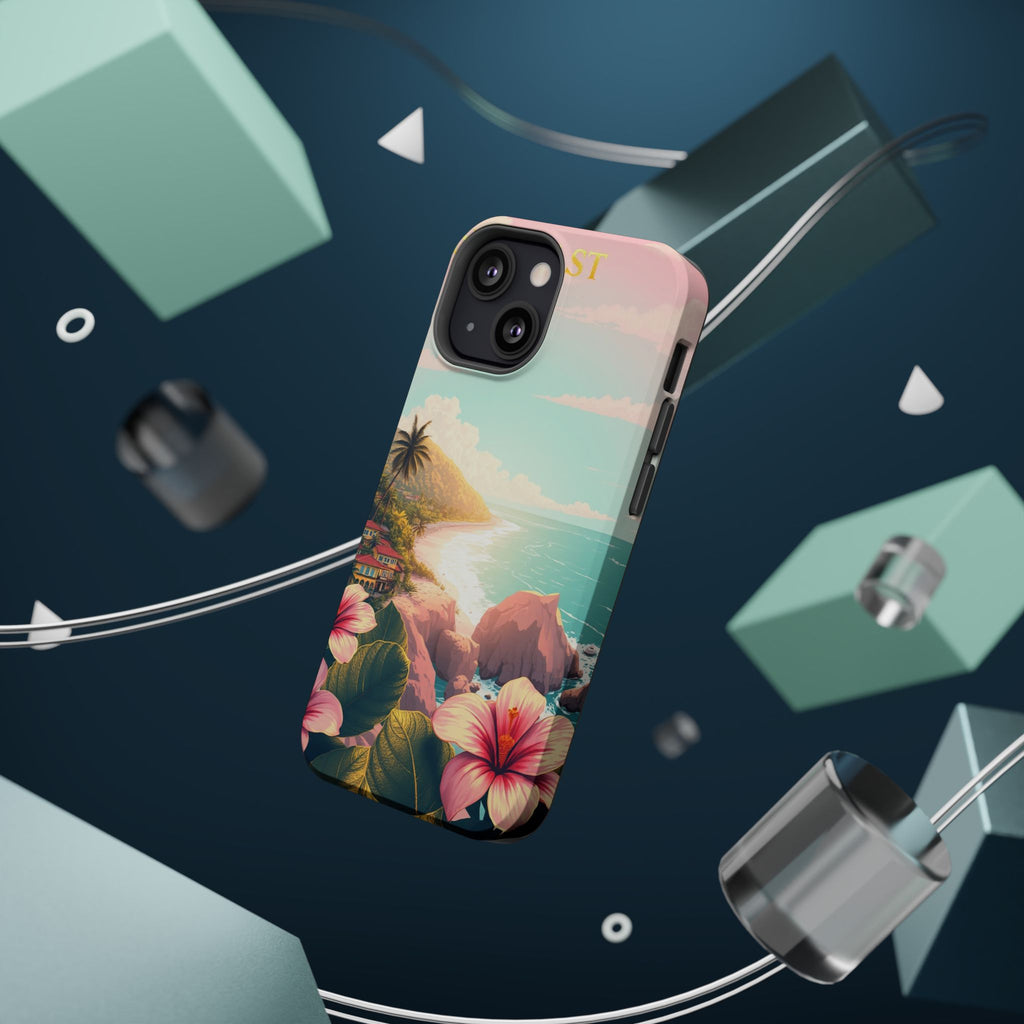 iPhone Mint And Blush Hibiscus Coast Slim Everyday iPhone 14 Designer · iPhone C