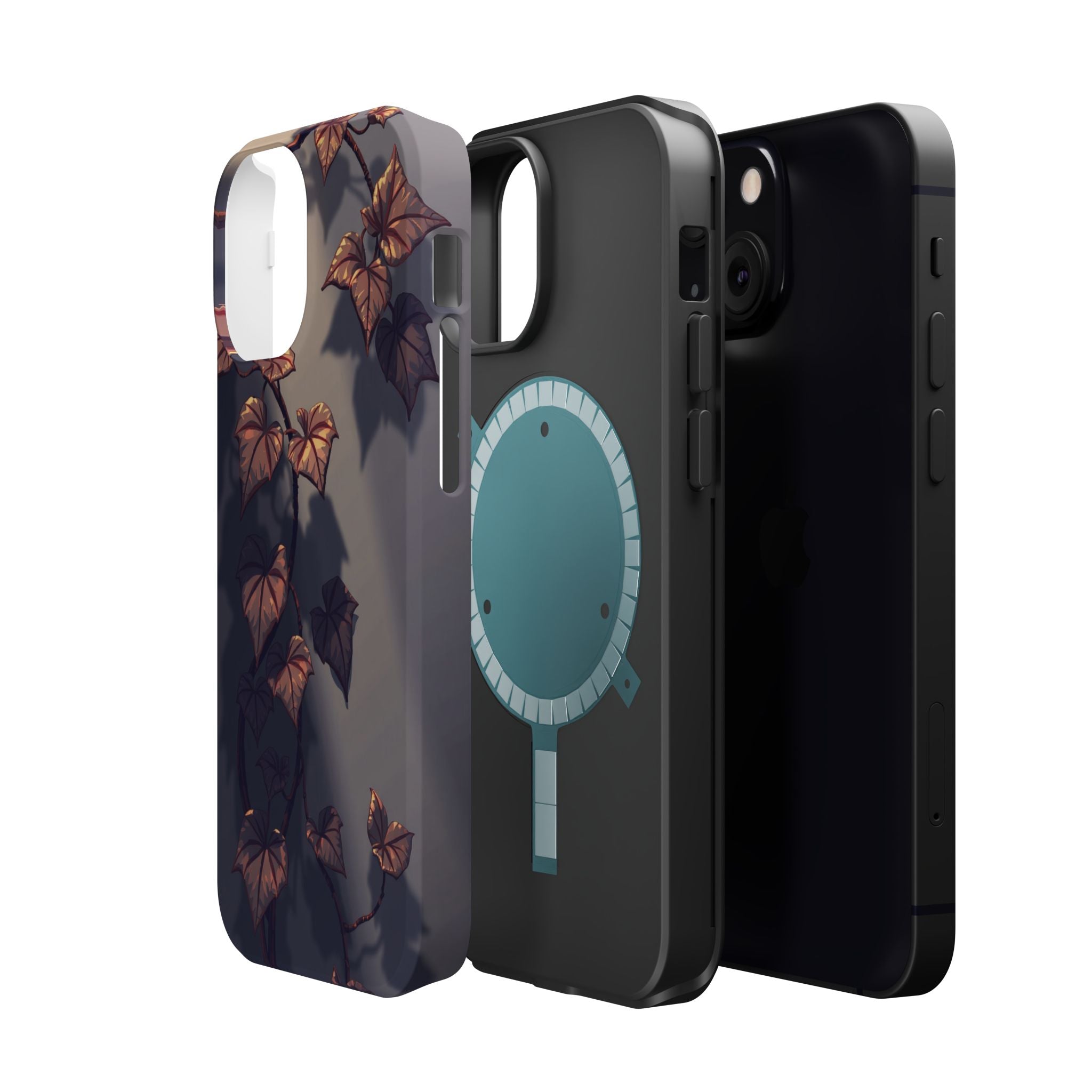 iPhone Charcoal And Copper Art Nouveau Vine Soft iPhone 13 Finish · iPhone Case