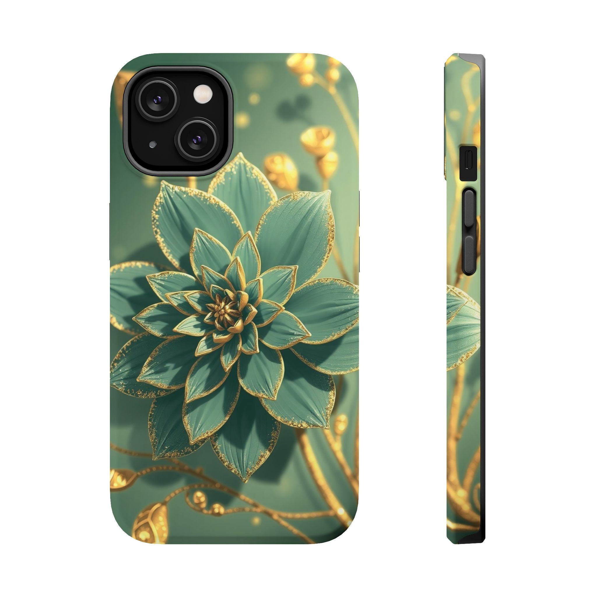 iPhone Floral Gold Foil Pixel Art -Bit Slim Everyday Designer Case · iPhone Case