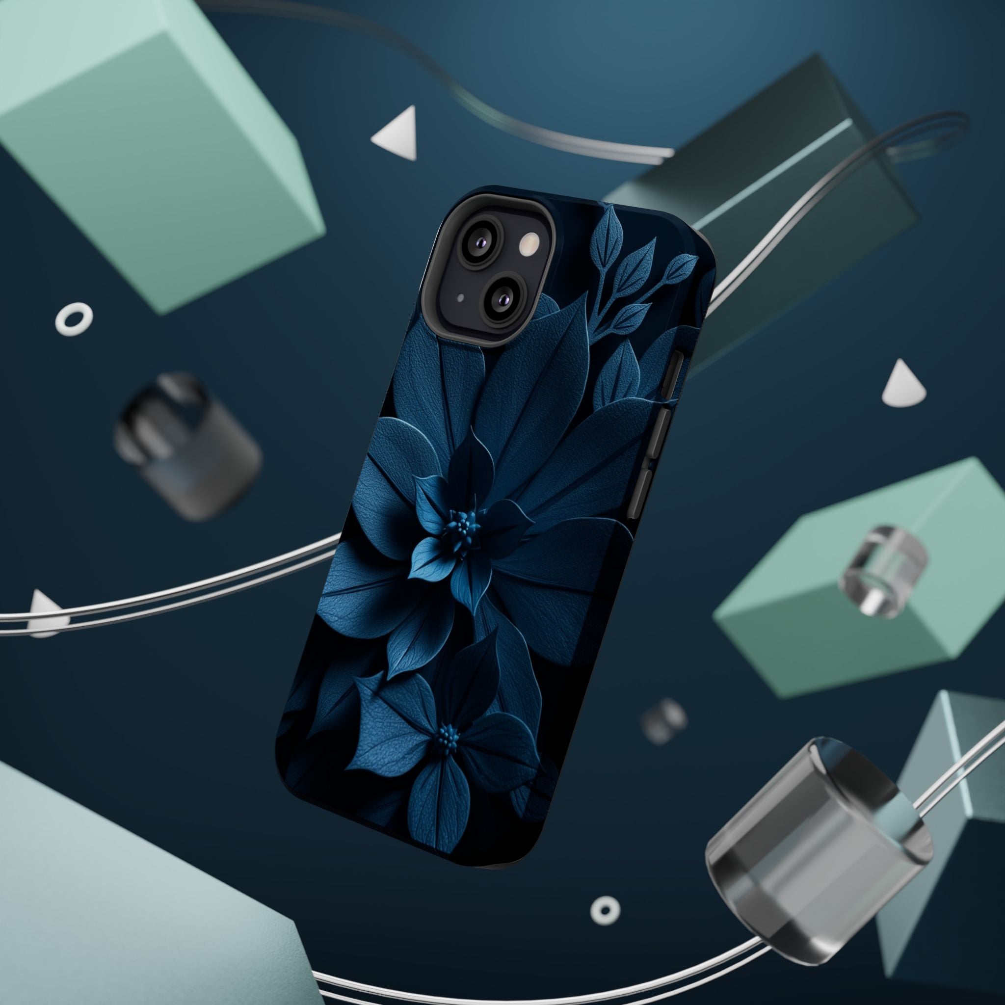 iPhone Midnight Blue And Silver Floral Dark Academia iPhone Slim · iPhone Case