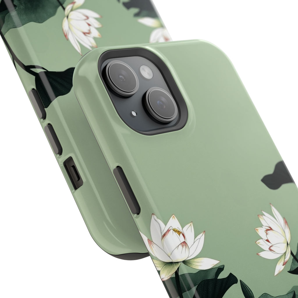 iPhone Sage And Ivory Lotus Pond Bold Modern Everyday Snap Case · iPhone Case
