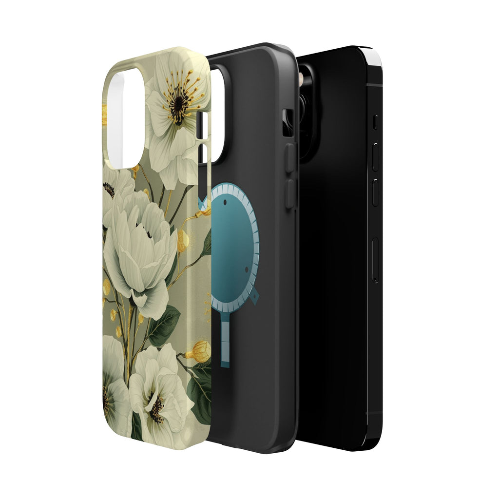 iPhone Sage And Ivory Floral Ink Wash Slim Everyday iPhone 14 Designer · iPhone