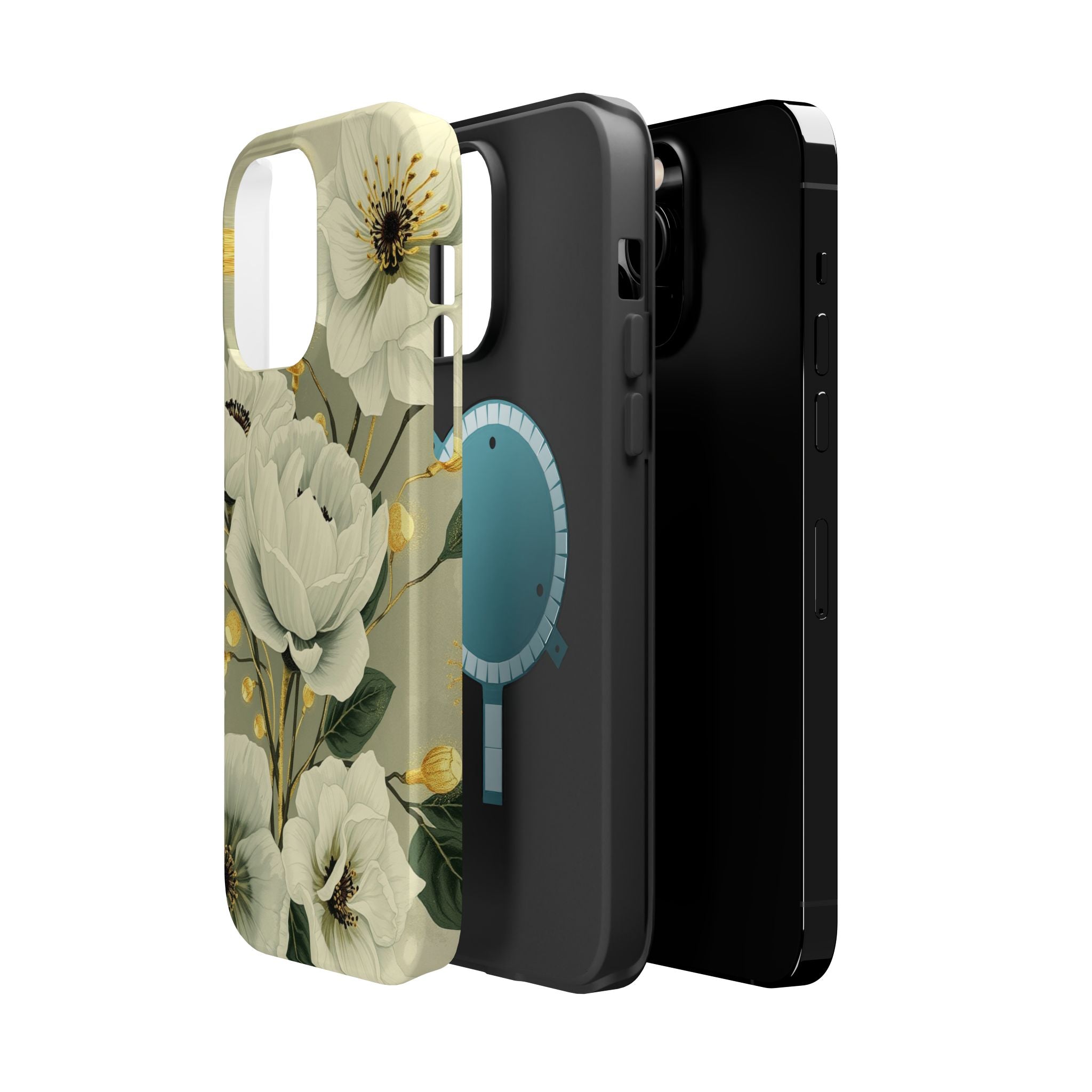 iPhone Sage And Ivory Floral Ink Wash Slim Everyday iPhone 14 Designer · iPhone