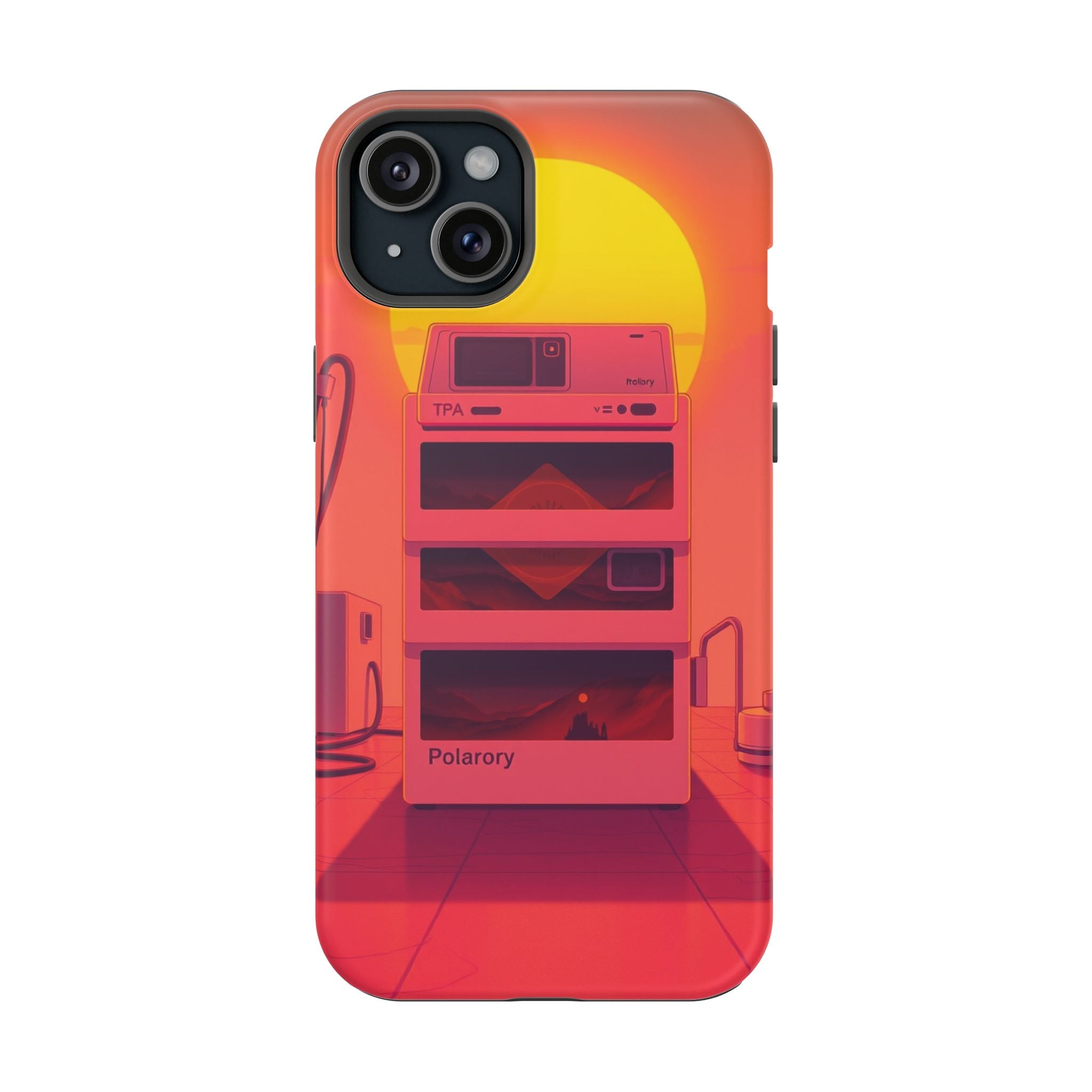 iPhone Polaroid Stack Memory Neon Cyberpunk Slim Everyday Designer Case · iPhone