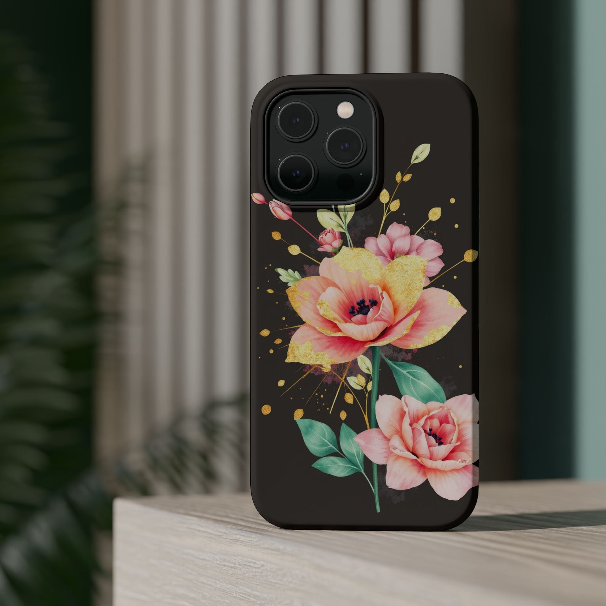 iPhone Earthy Floral Watercolor Splash Design Clean iPhone 14 Minimal · iPhone C