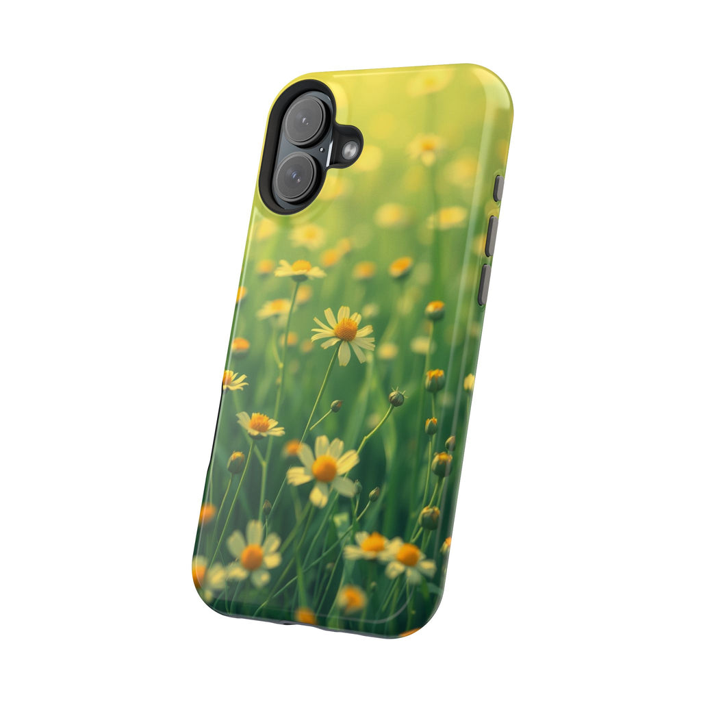iPhone Emerald Green And Gold Wildflower Field Soft Finish Everyday · iPhone Cas