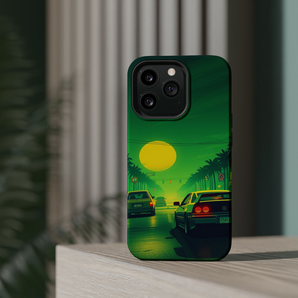 iPhone Dreamy Sunset Drive 80s Design Slim Everyday Designer Case · iPhone Case