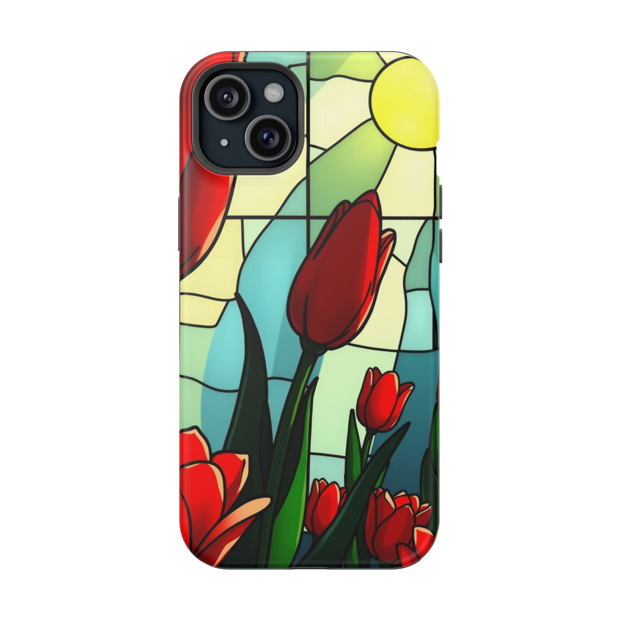 iPhone Tulip Row Stained Glass Slim Everyday Designer Case · iPhone Case