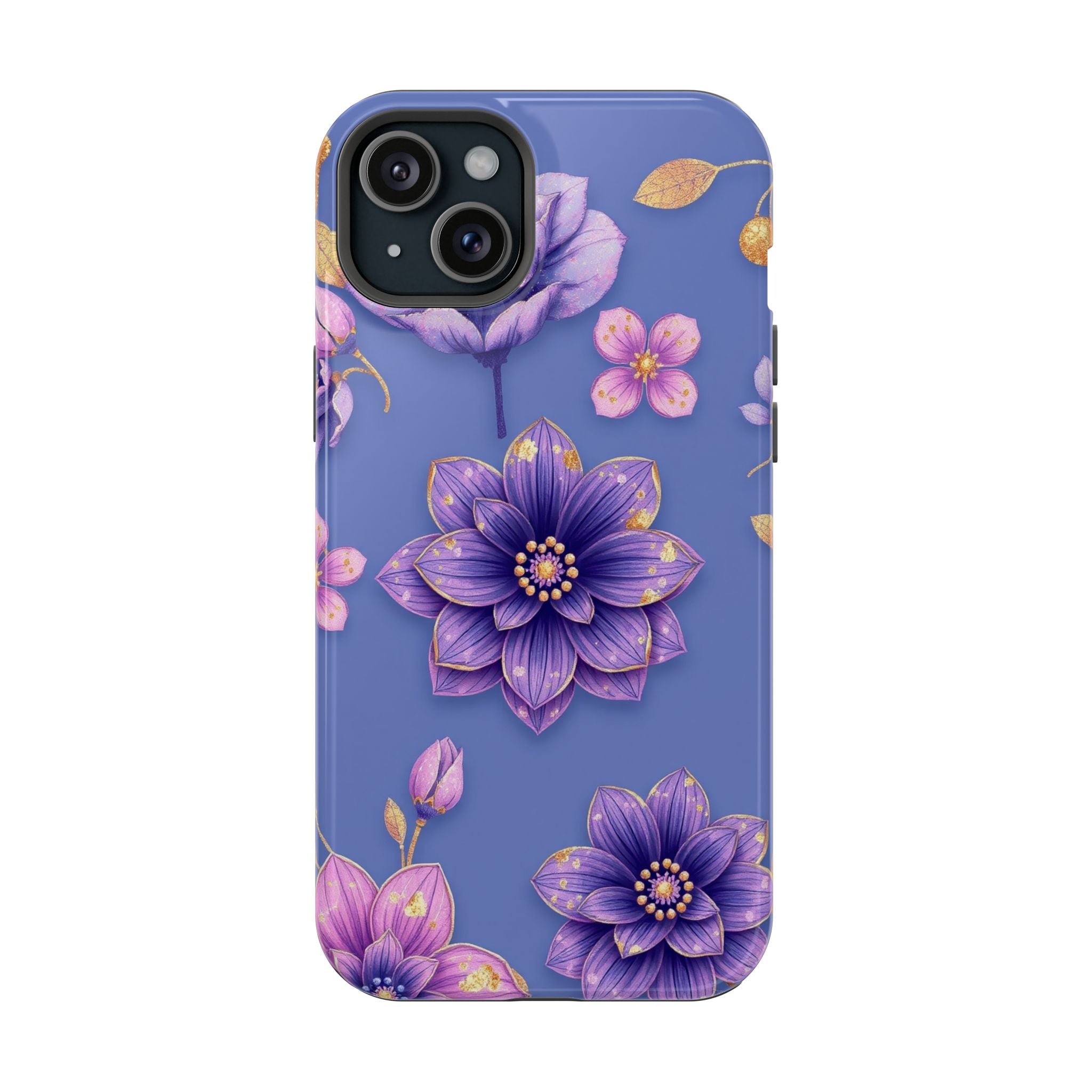 iPhone Indigo And Violet Floral Gold Foil Slim iPhone Everyday Designer · iPhone