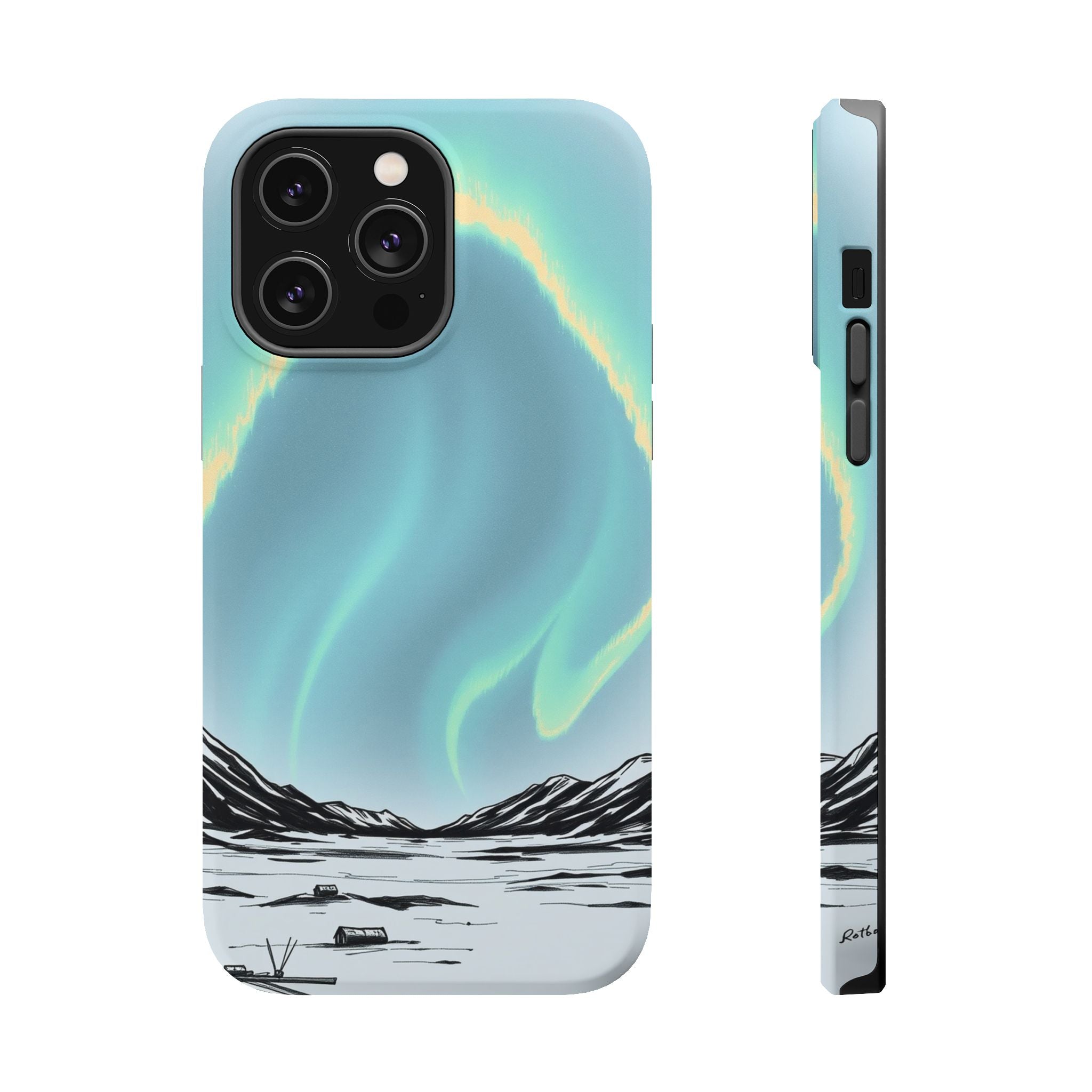 iPhone Charcoal And Copper Northern Lights Slim iPhone Everyday · iPhone Case