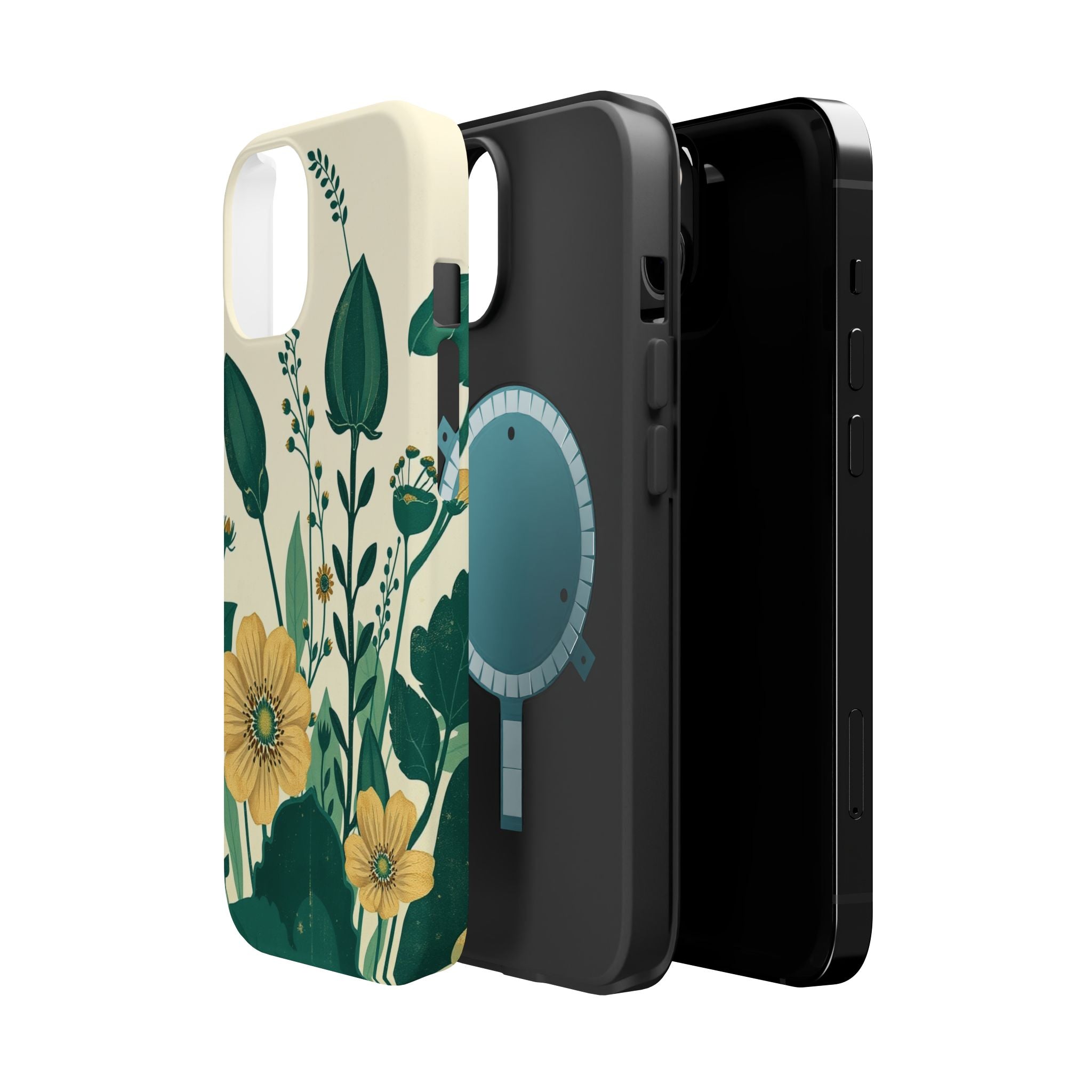iPhone Emerald Green And Gold Pressed Botanicals Clean iPhone Minimal · iPhone C