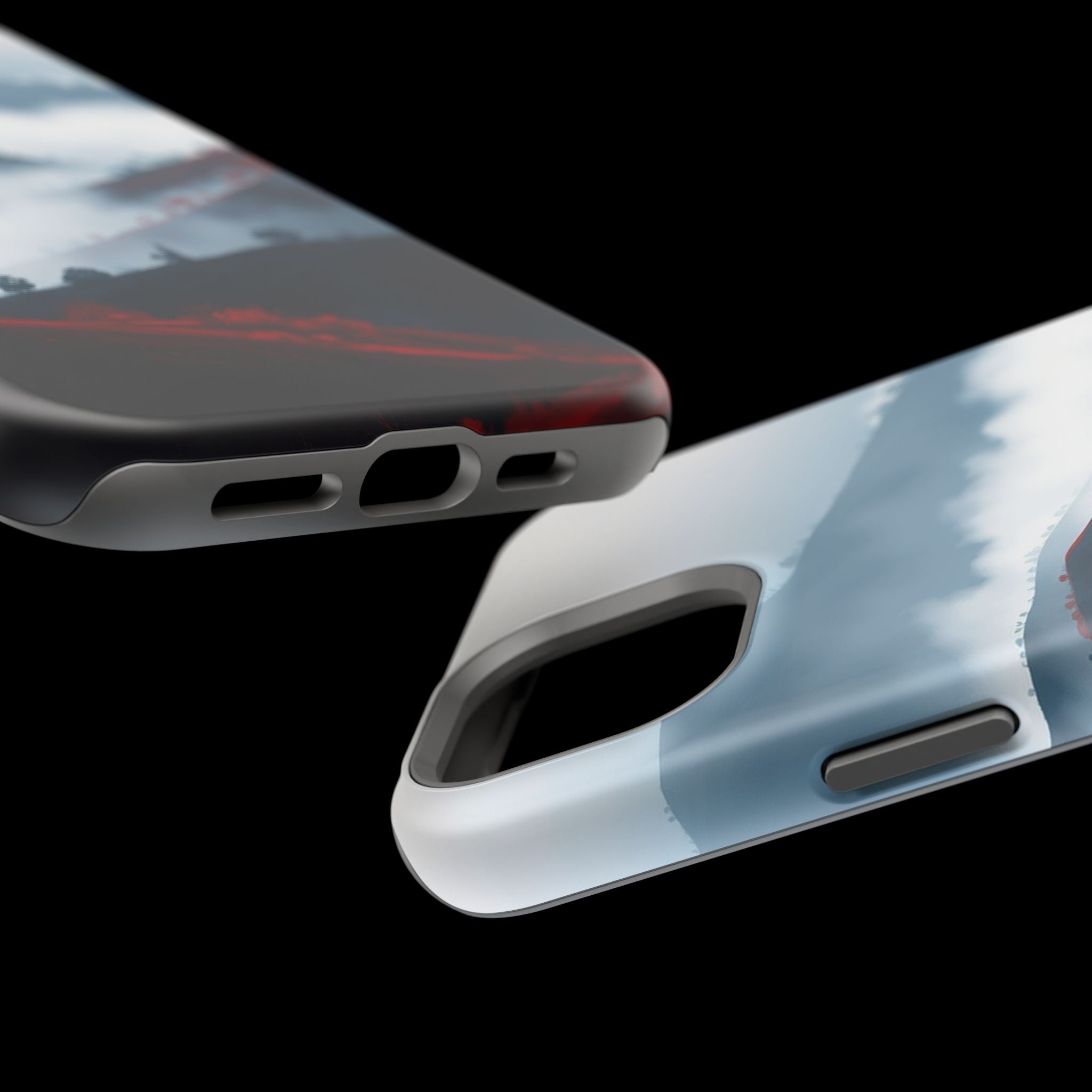 iPhone Black And Crimson Fog Rolling Over Hills Soft iPhone Finish · iPhone Case