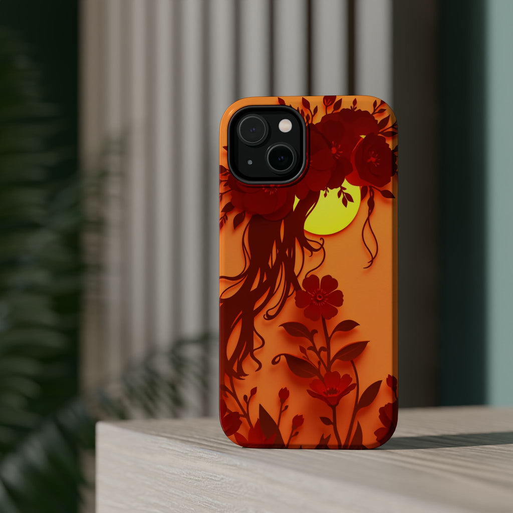 iPhone Sunset Amber And Peach Floral Crown Slim iPhone Everyday · iPhone Case