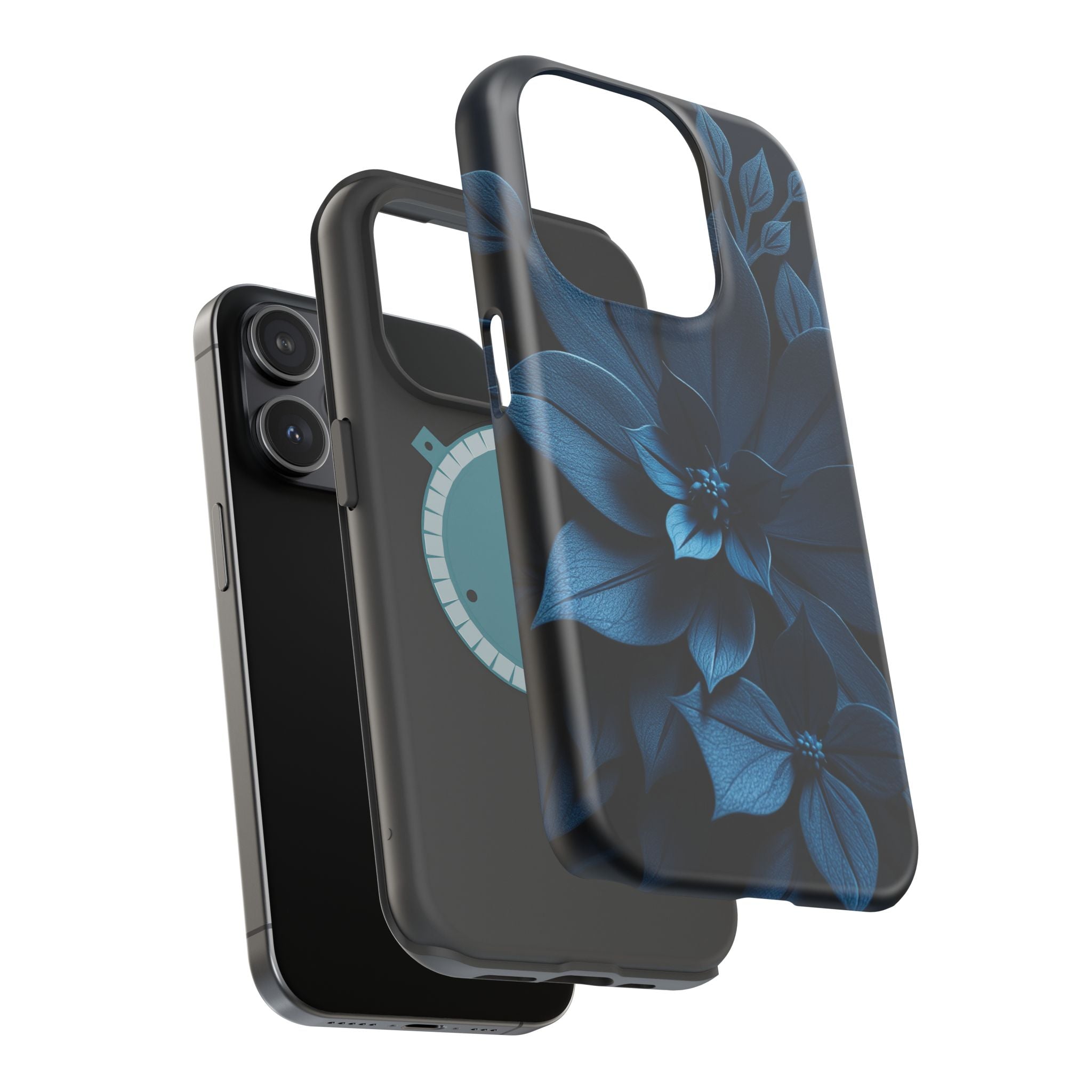 iPhone Midnight Blue And Silver Floral Dark Academia iPhone Slim · iPhone Case