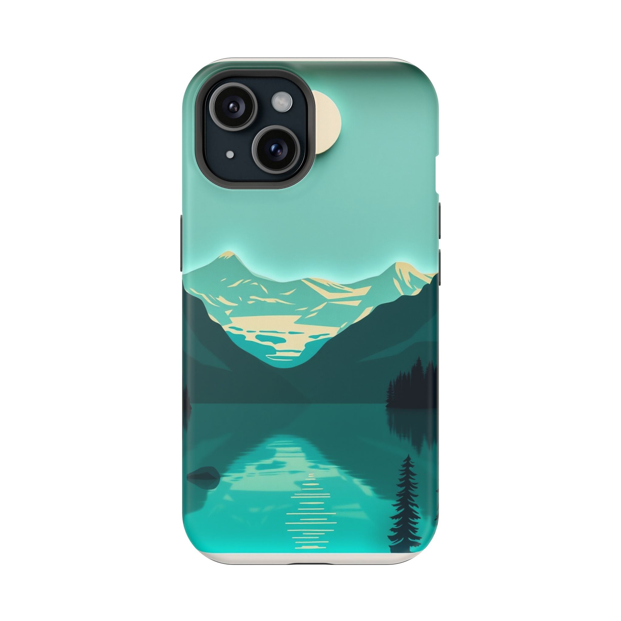 iPhone Glacier Lake Paper Cut Art Bold Modern Everyday Snap Case · iPhone Case