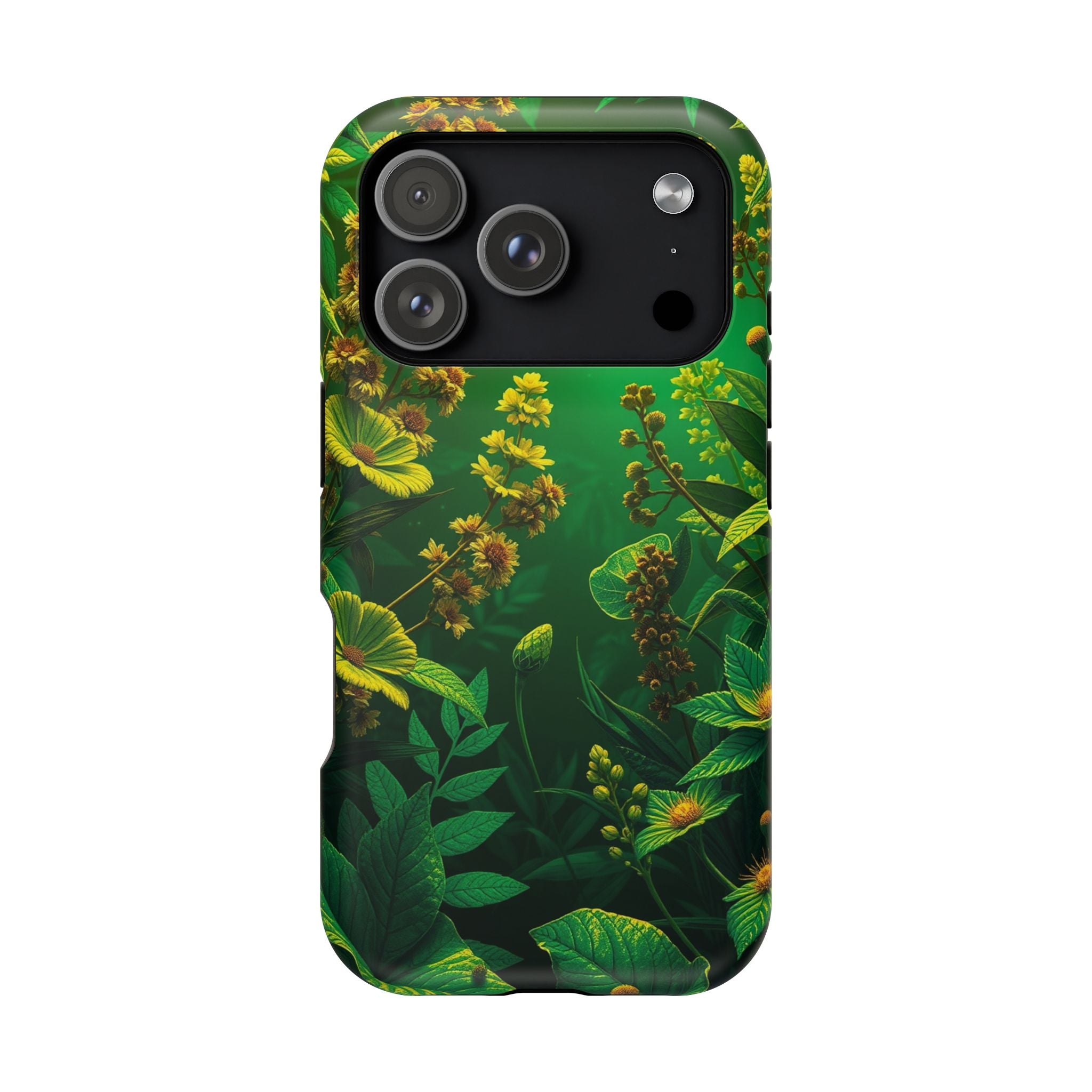 iPhone Emerald Green And Gold Vintage Botanicals Print Slim Snap Case · iPhone C
