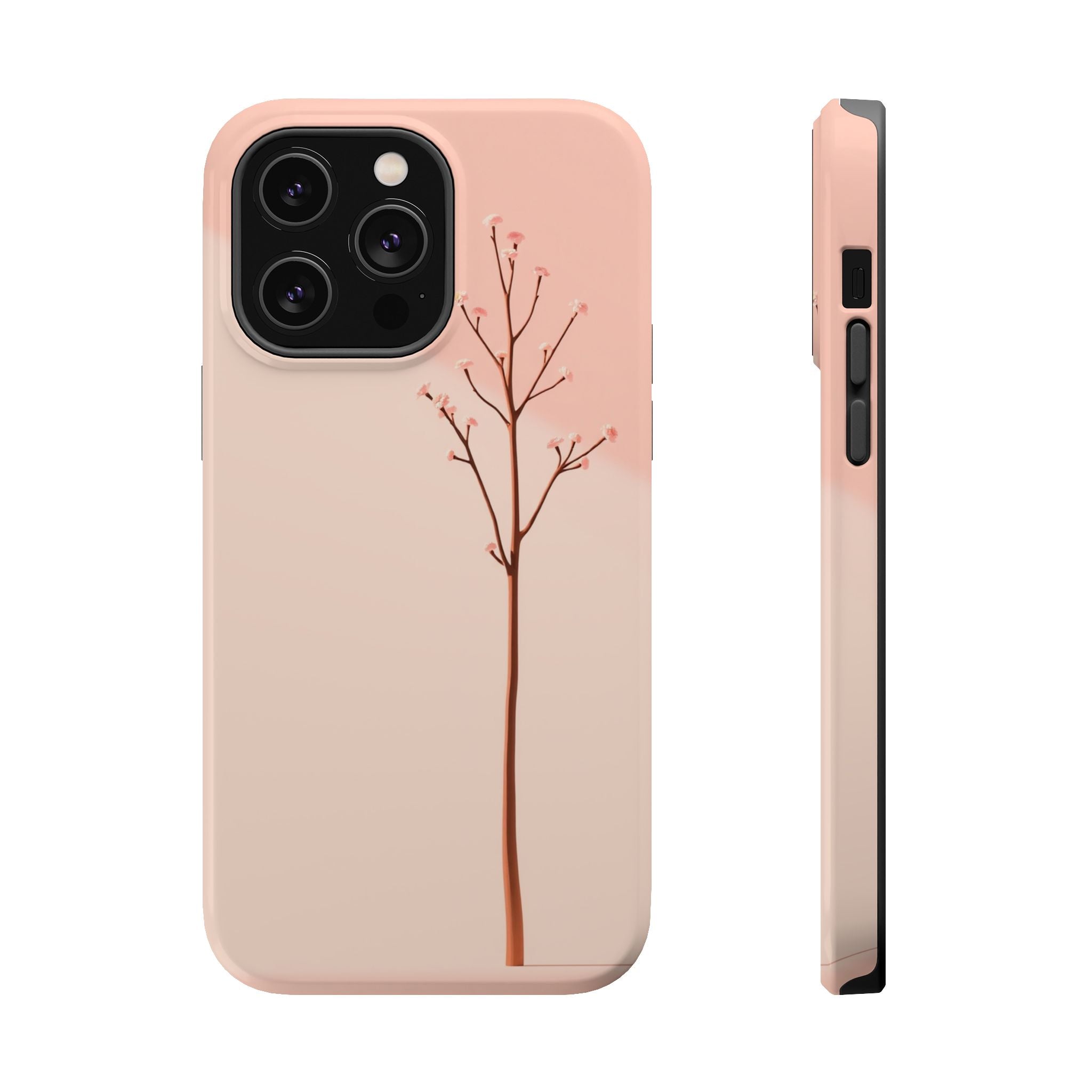 iPhone Rose Pink And Cream Minimalist Stem Slim iPhone Everyday · iPhone Case