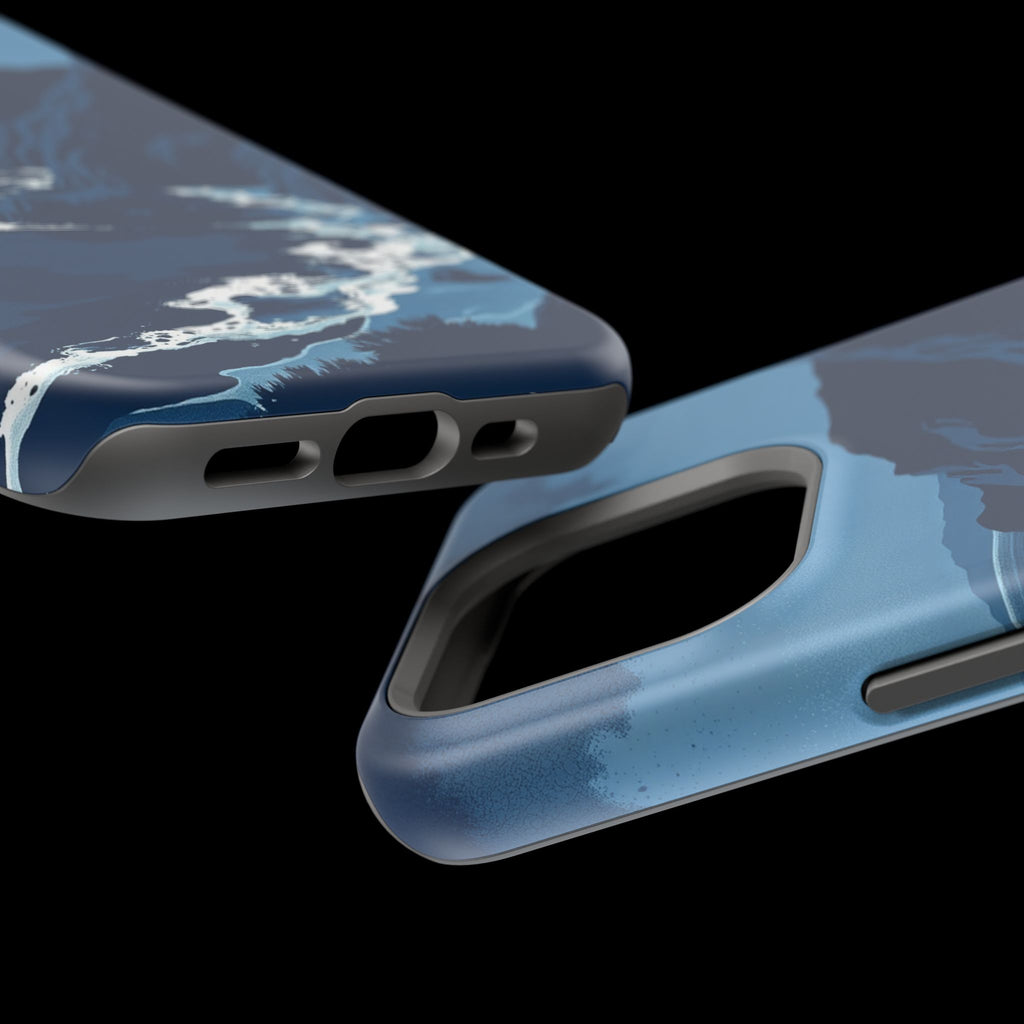 iPhone Midnight Blue And Silver Hibiscus Coast Carry Case Slim Snap Case · iPhon