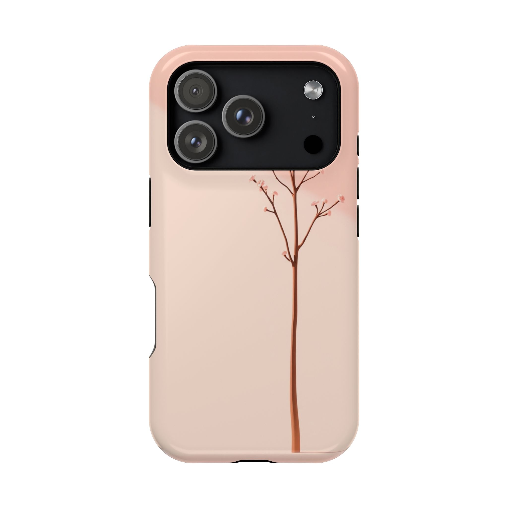 iPhone Rose Pink And Cream Minimalist Stem Slim iPhone Everyday · iPhone Case