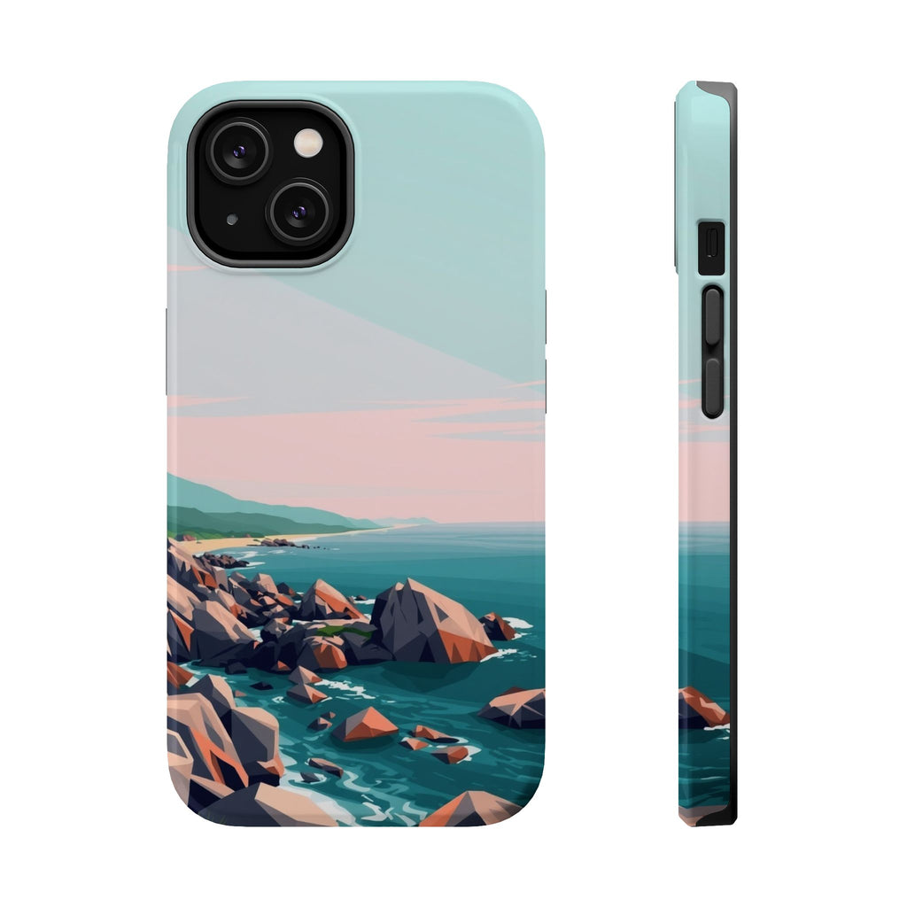 iPhone Mint And Blush Pebble Beach Bold Modern Everyday Snap Case · iPhone Case