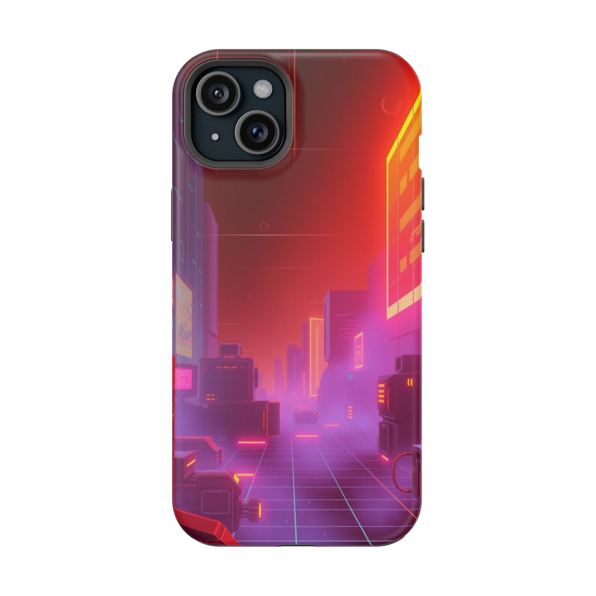 iPhone Dreamy 80s Grid Synthwave Design Slim Everyday Designer Case · iPhone Cas