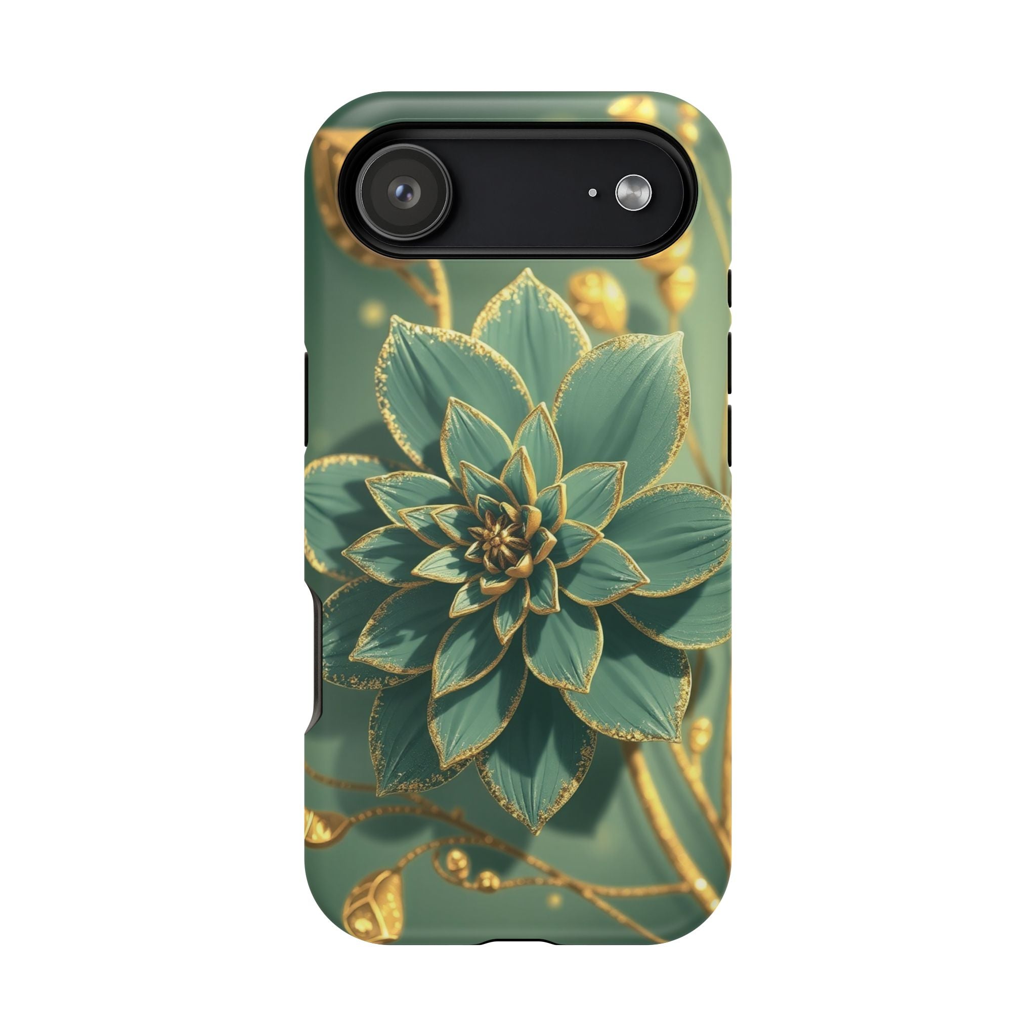 iPhone Floral Gold Foil Pixel Art -Bit Slim Everyday Designer Case · iPhone Case
