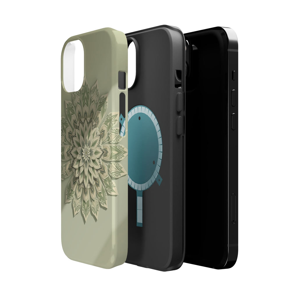 iPhone Sage And Ivory Floral Mandala Slim Everyday Designer Case · iPhone Case