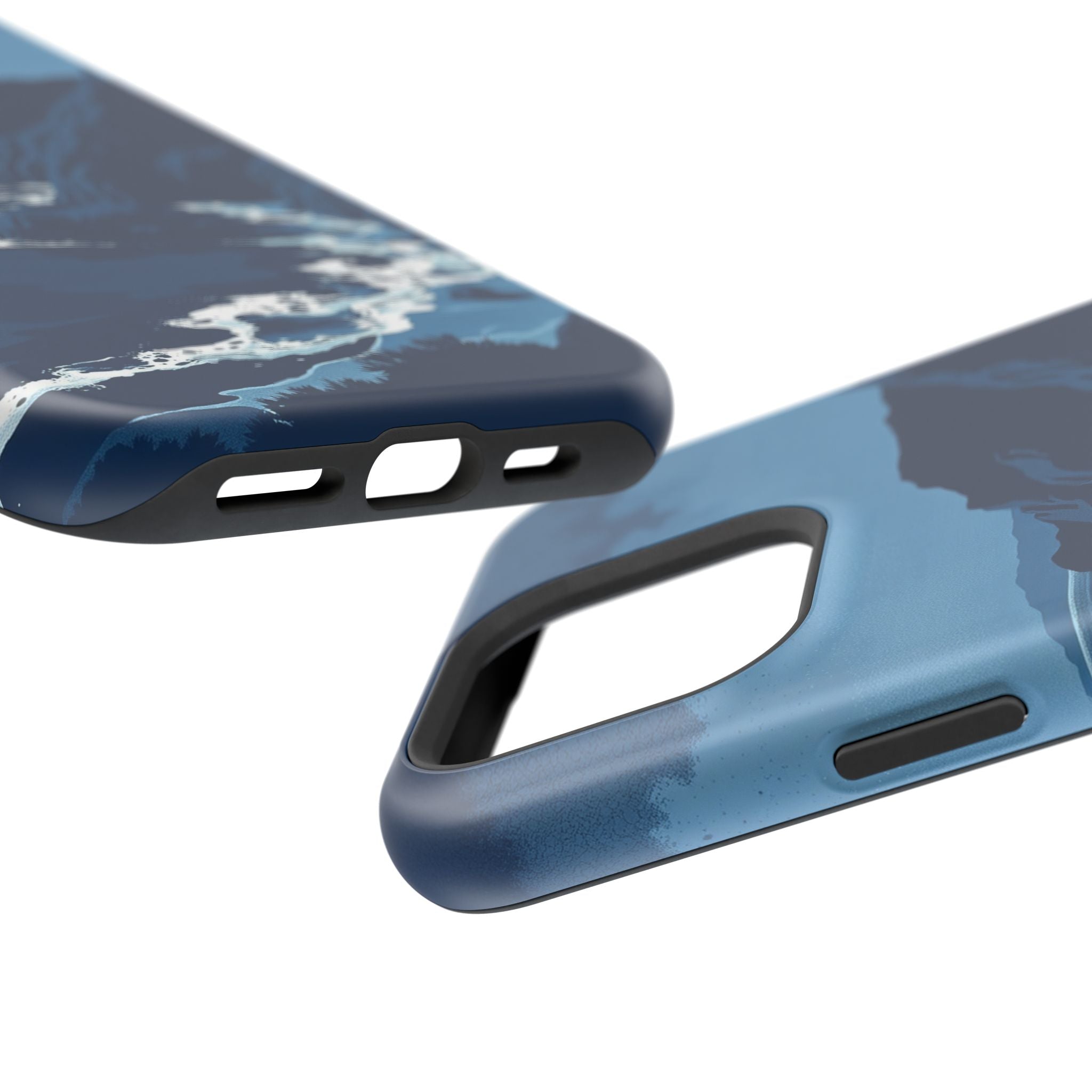 iPhone Midnight Blue And Silver Hibiscus Coast Carry Case Slim Snap Case · iPhon