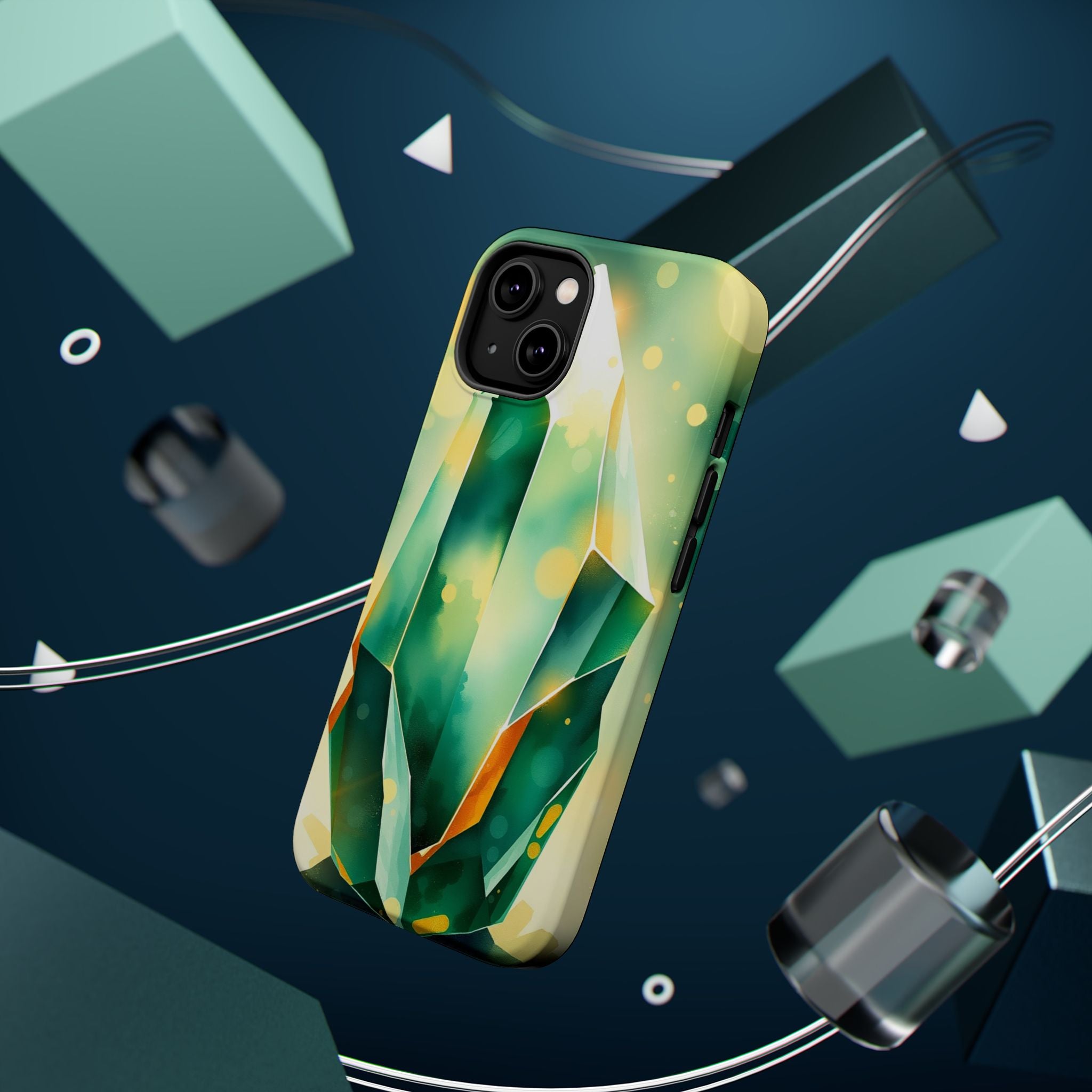 iPhone Emerald Green And Gold Crystal Prism Slim iPhone Everyday · iPhone Case