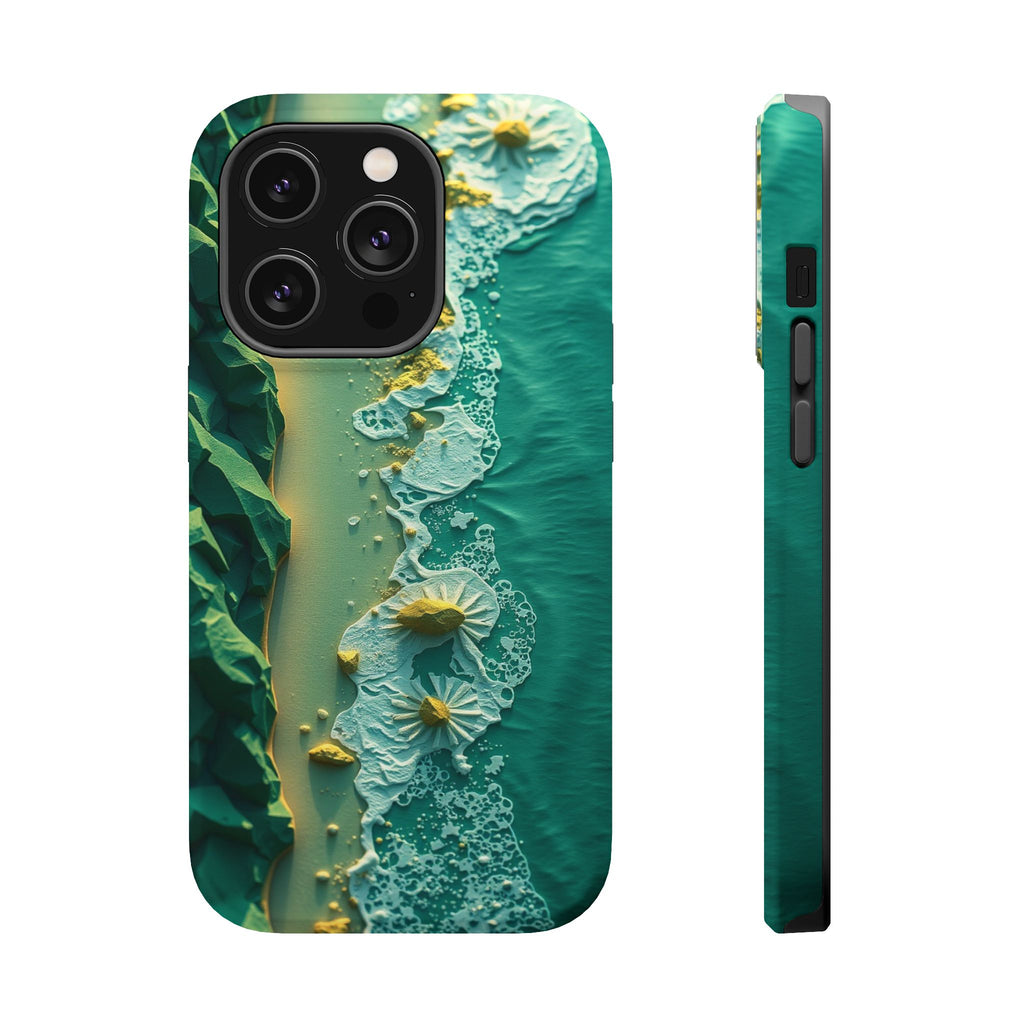 iPhone Emerald Green And Gold Shoreline Aerial Soft iPhone Finish · iPhone Case