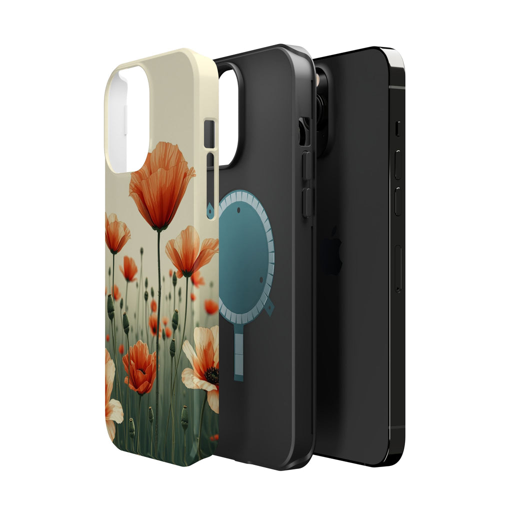 iPhone Sage And Ivory Poppy Field Bold Modern Everyday Snap Case · iPhone Case